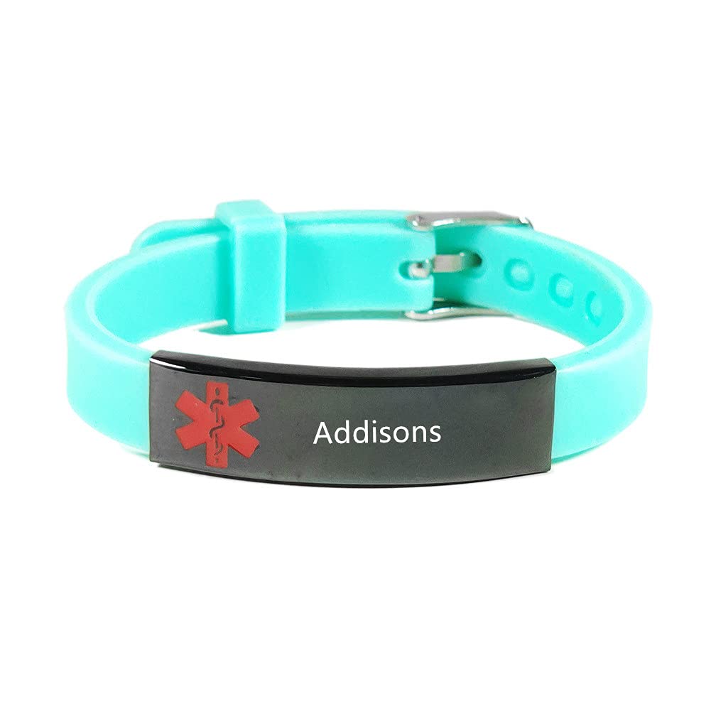 Adjustable Silicone Medical Alert Bracelet for Men, Women, Teens & Kids - Emergency ID Wristband with Health Information - Green Awareness Jewelry for Allergies, Diabetes & Medical Conditions - Perfect for Daily Wear, Sports & Outdoor Activities