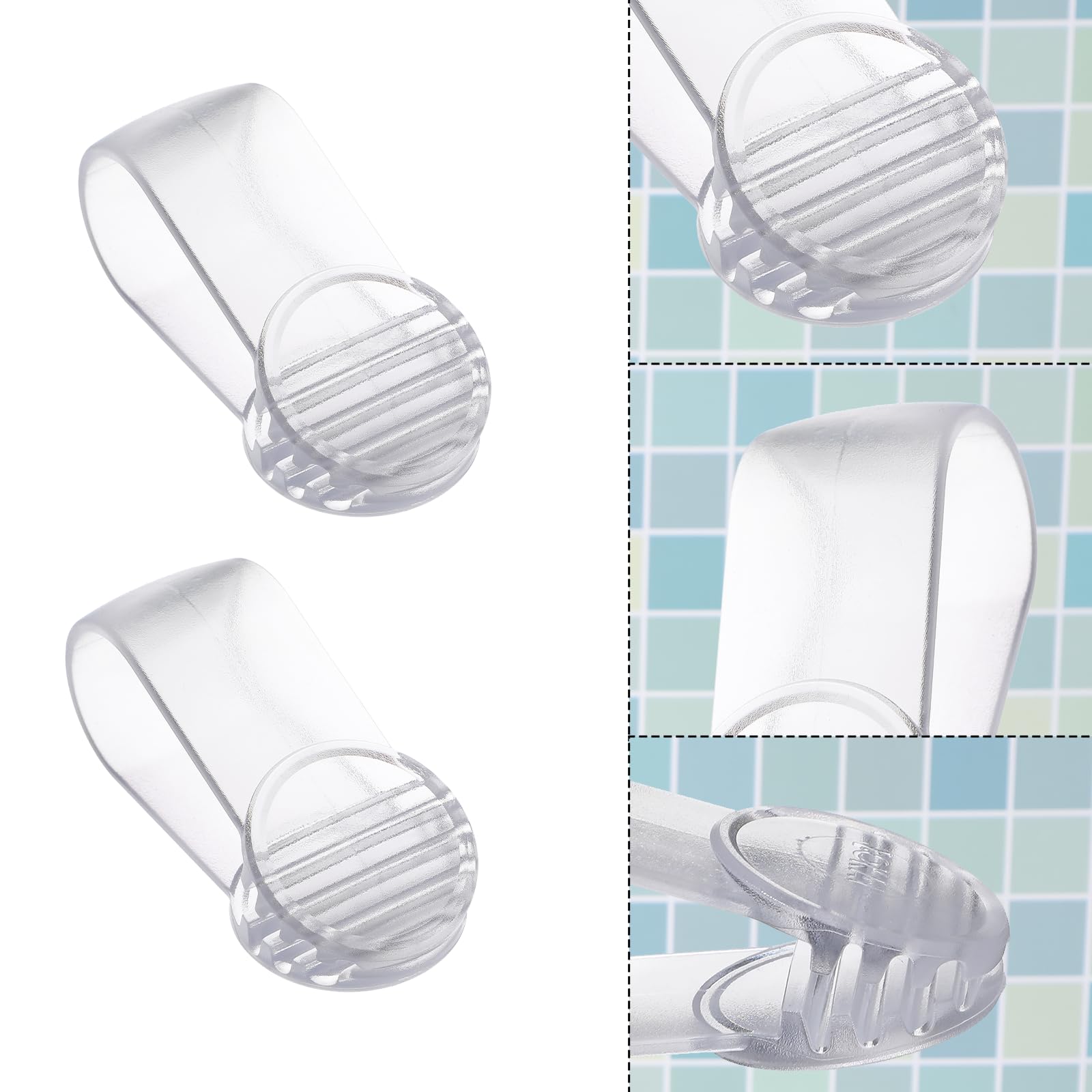 8 Pack Clear Towel Clips for Kitchen & Bathroom - Strong Grip Towel Clamps for Hand Towels, Chair Towels & Clothing - Perfect for Organizing Towels on Racks, Rods or Hanging Storage (Transparent)