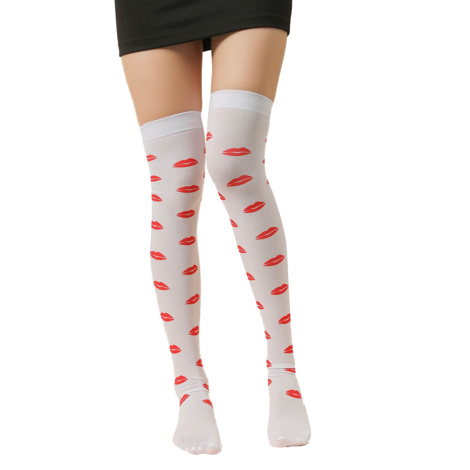 Valentine's Day Heart Print Compression Socks for Women & Men - Cute Party Accessories, Couple Gift Idea for Anniversary or Romantic Date Night