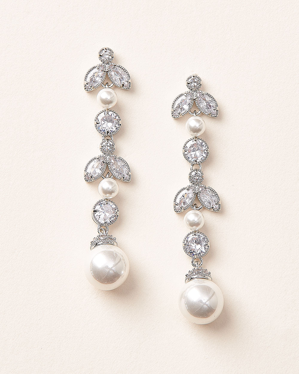 Sabrina Pearl Drop Earrings - Elegant Dangle Earrings for Women, 925 Sterling Silver Pearl Jewelry | Perfect for Weddings, Parties & Special Occasions