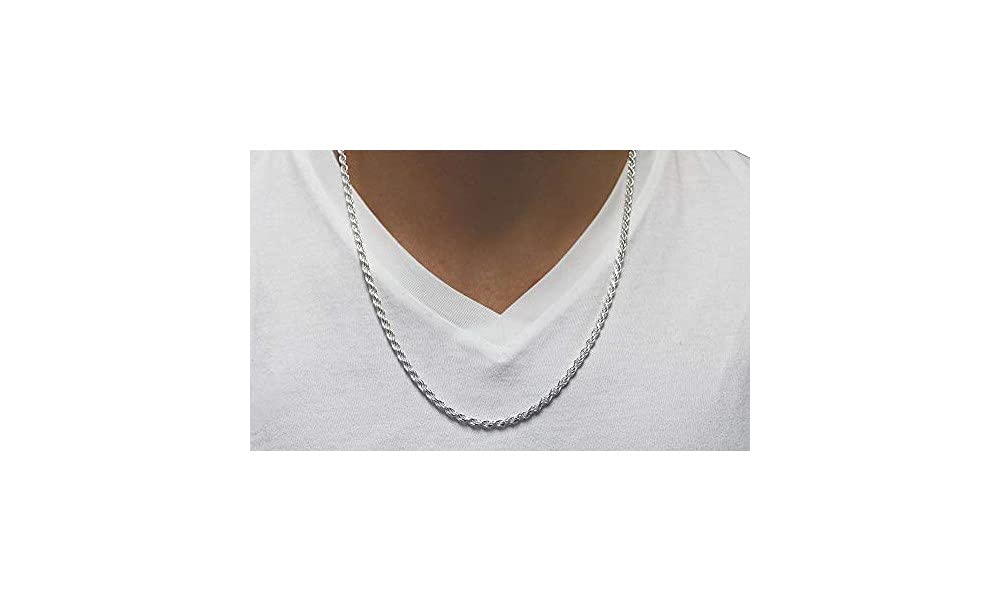 Verona Jewelers 925 Sterling Silver 4MM Italian Diamond-Cut Rope Chain Necklace for Men & Women - Braided Twist Silver Jewelry (16-36 Inch) | Perfect for Gifts, Weddings, Anniversaries & Everyday Wear
