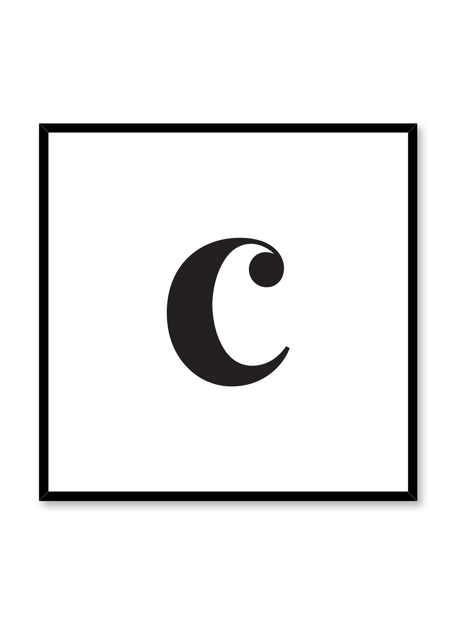 Lowercase Letter C Poster - Educational Alphabet Wall Art for Kids' Rooms, Classrooms & Homeschooling