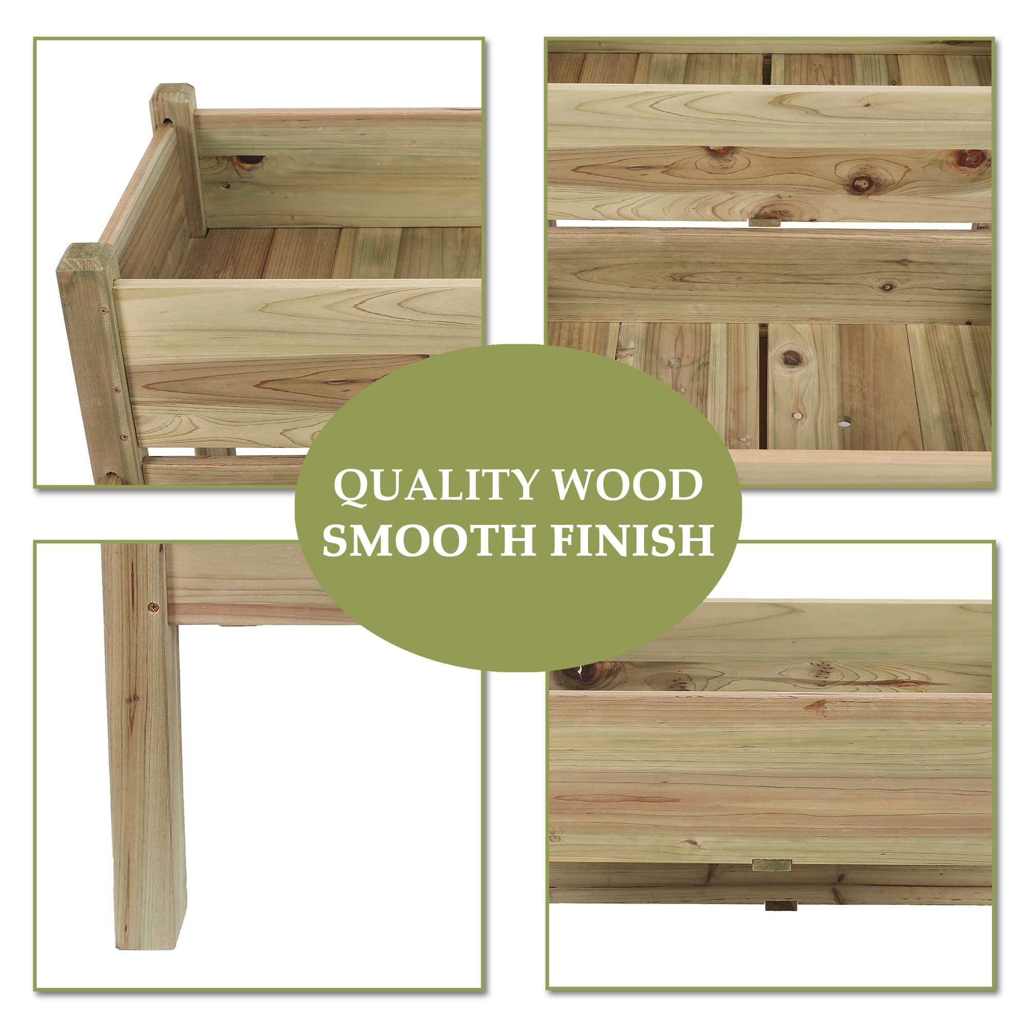 LuxenHome 2-Tier Elevated Wooden Garden Bed Kit - Raised Planter Box for Vegetables, Herbs & Flowers - Perfect for Backyard, Patio & Small Space Gardening