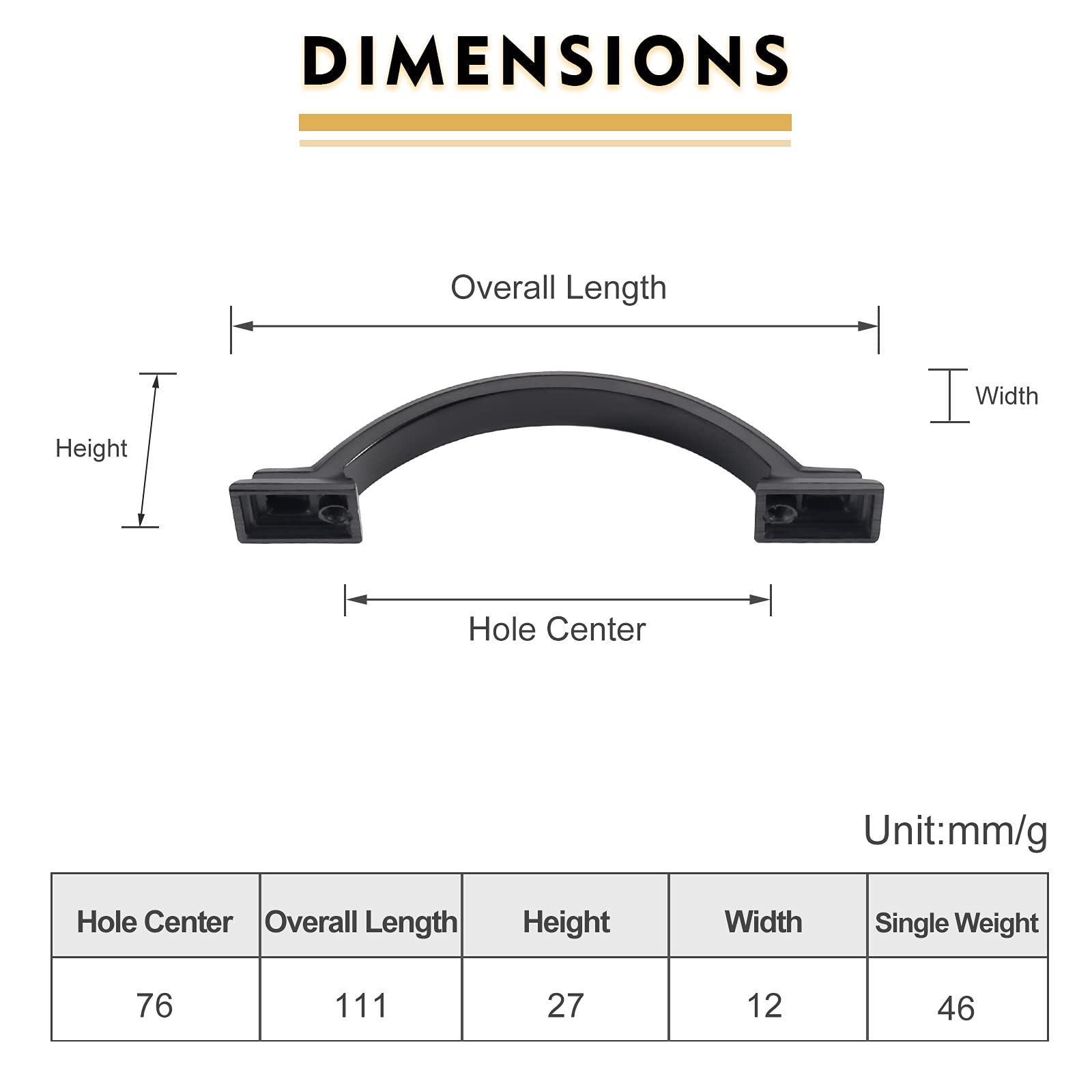 30 Pack Matte Black 3 Inch Hole Center Cabinet Handles - Durable Kitchen Cabinet Pulls & Drawer Pulls for Modern Cupboard Hardware, Perfect for Home, Office, and RV Cabinets