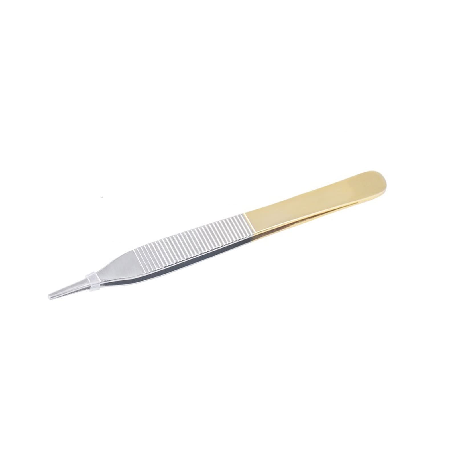 Professional Stainless Steel Hair Removal Tweezers for Eyebrow Shaping, Eyelash Extensions & Plastic Surgery - 12cm Precision Beauty Tool with Teeth & Hooks - Perfect for Salon, Home Use & Medical Procedures