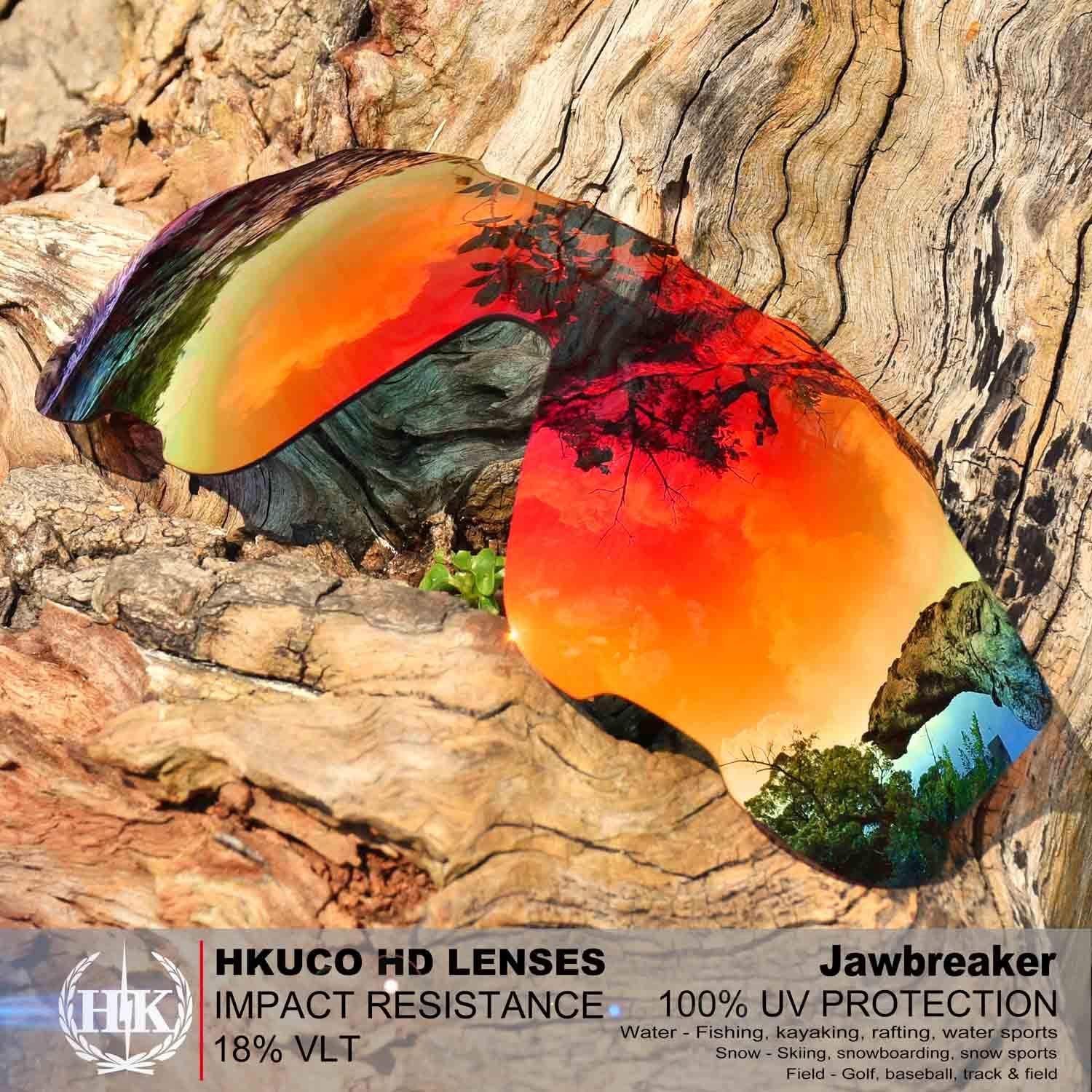 HKUCO Replacement Lenses for Oakley Jawbreaker Sunglasses - Polarized Lens for Men - Perfect for Cycling, Running & Outdoor Sports