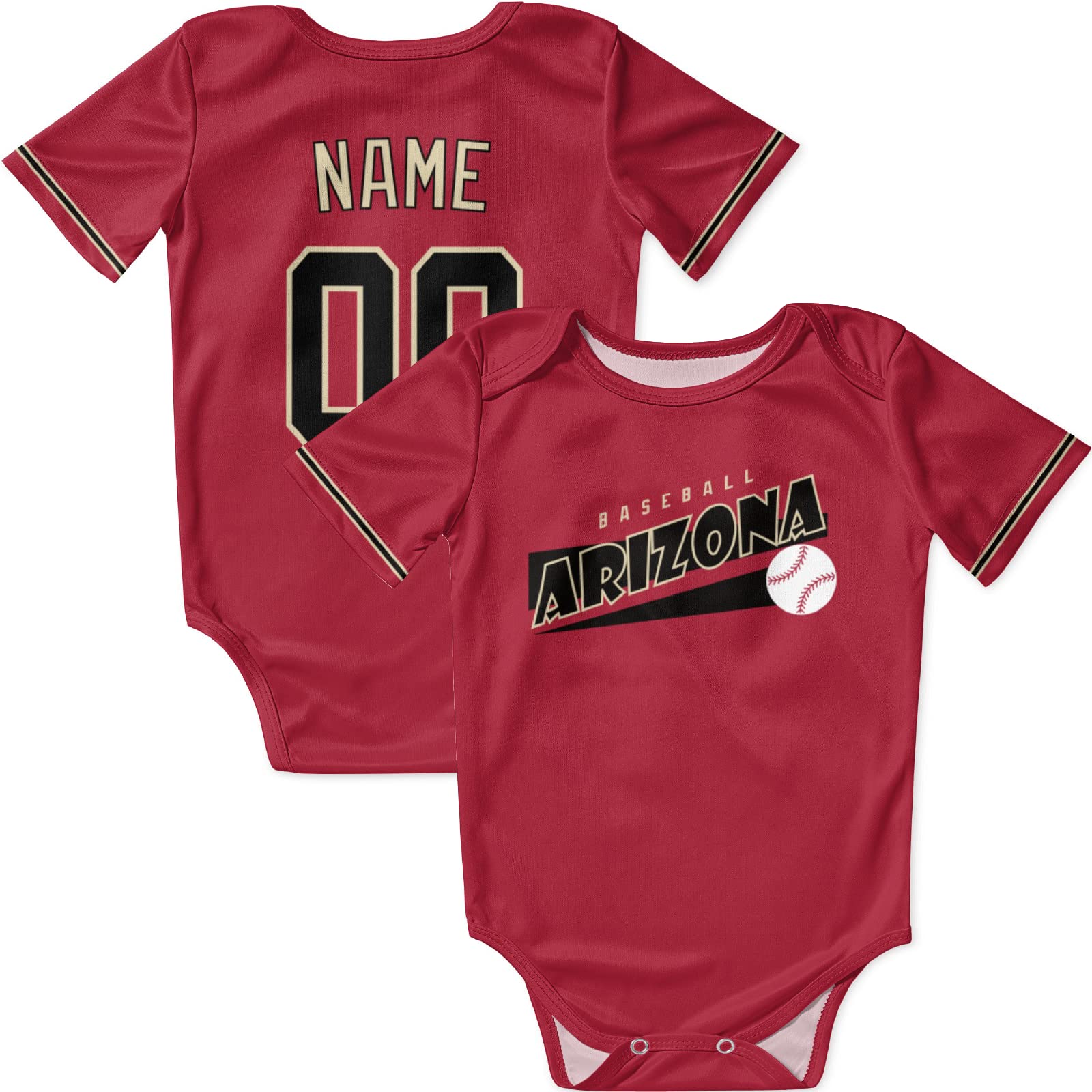 Custom Personalized Baseball Baby Onesie with Name & Number - Cute Outfit for Boys & Girls - Perfect Baby Shower Gift for Sports Fans & Newborns