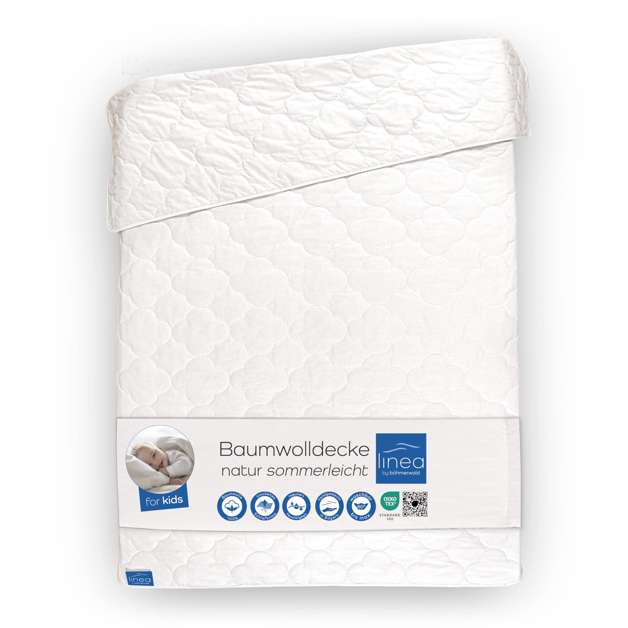639600-10 Summer Blanket 100% Cotton 100 x 135 cm - Lightweight & Breathable Cooling Blanket for Bed, Sofa, Picnic, and Travel