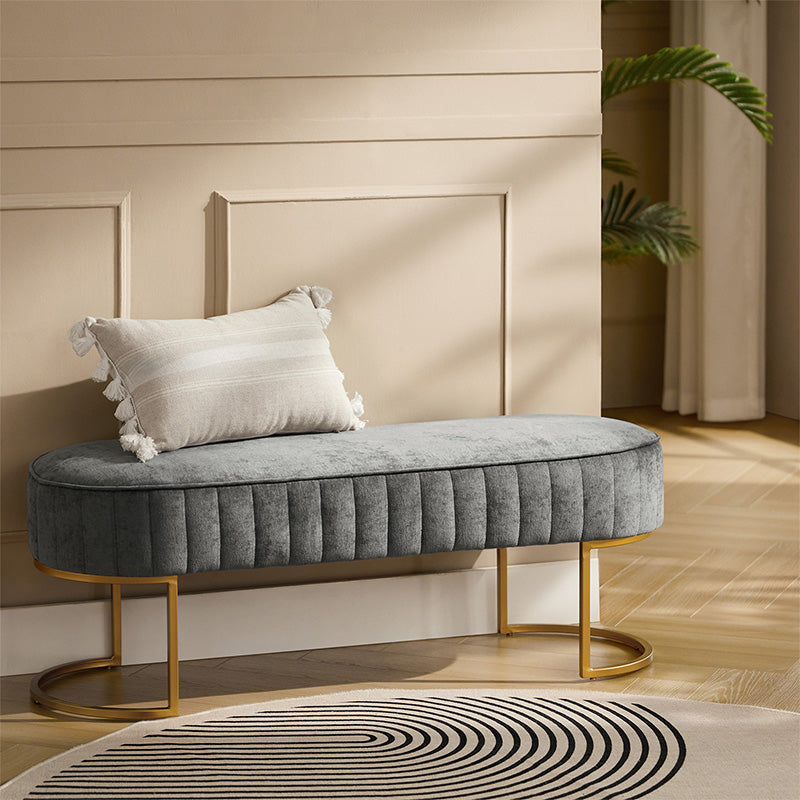 Damian Entryway Bench with Storage & Sturdy Metal Base - Modern Hallway Shoe Bench for Entryway, Living Room & Bedroom - Perfect for Organizing Shoes, Hats & Bags