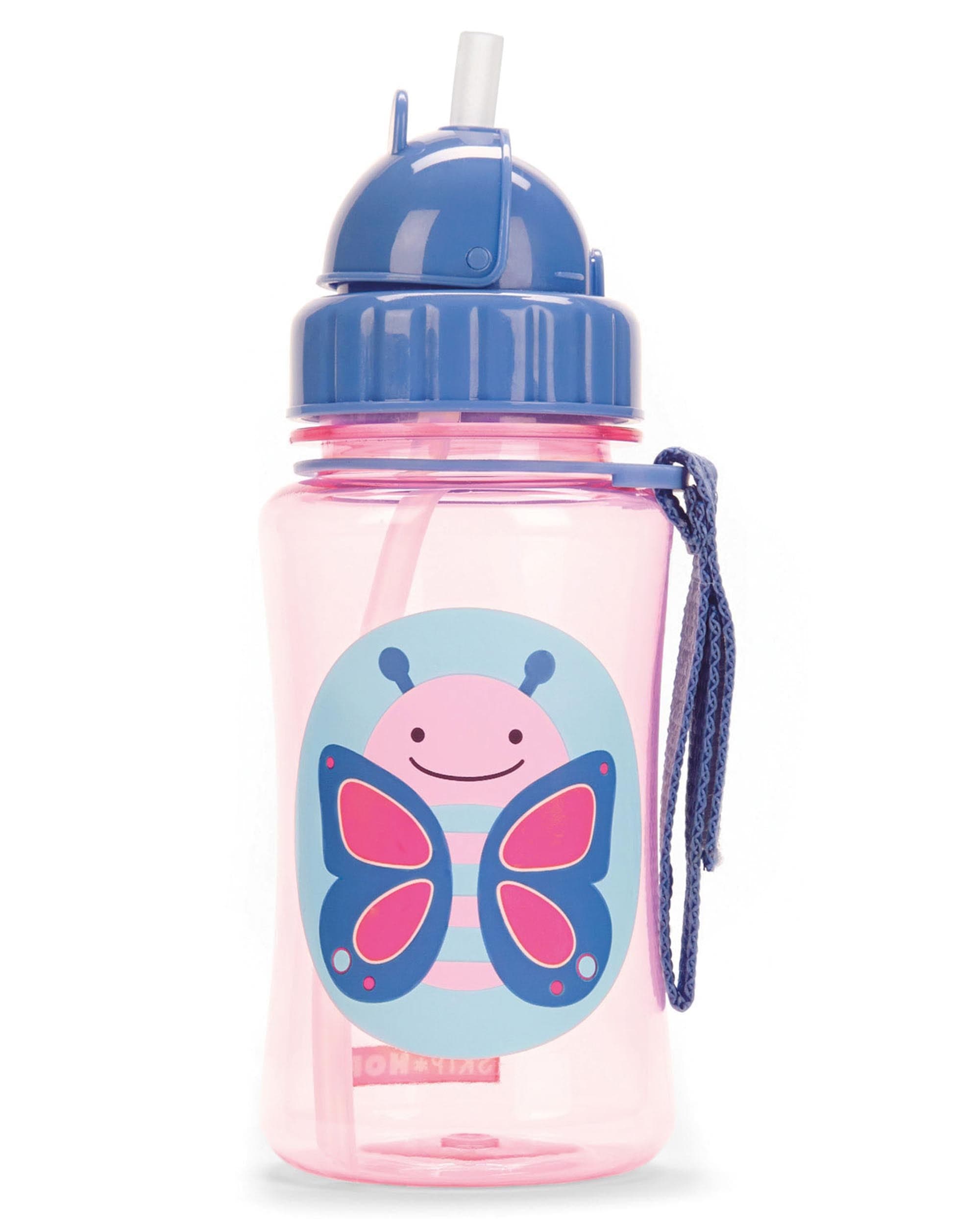 Skip Hop Zoo Straw Bottle - Insulated Stainless Steel Water Bottle for Kids, Leak-Proof & BPA-Free - Perfect for School, Travel, and Outdoor Activities