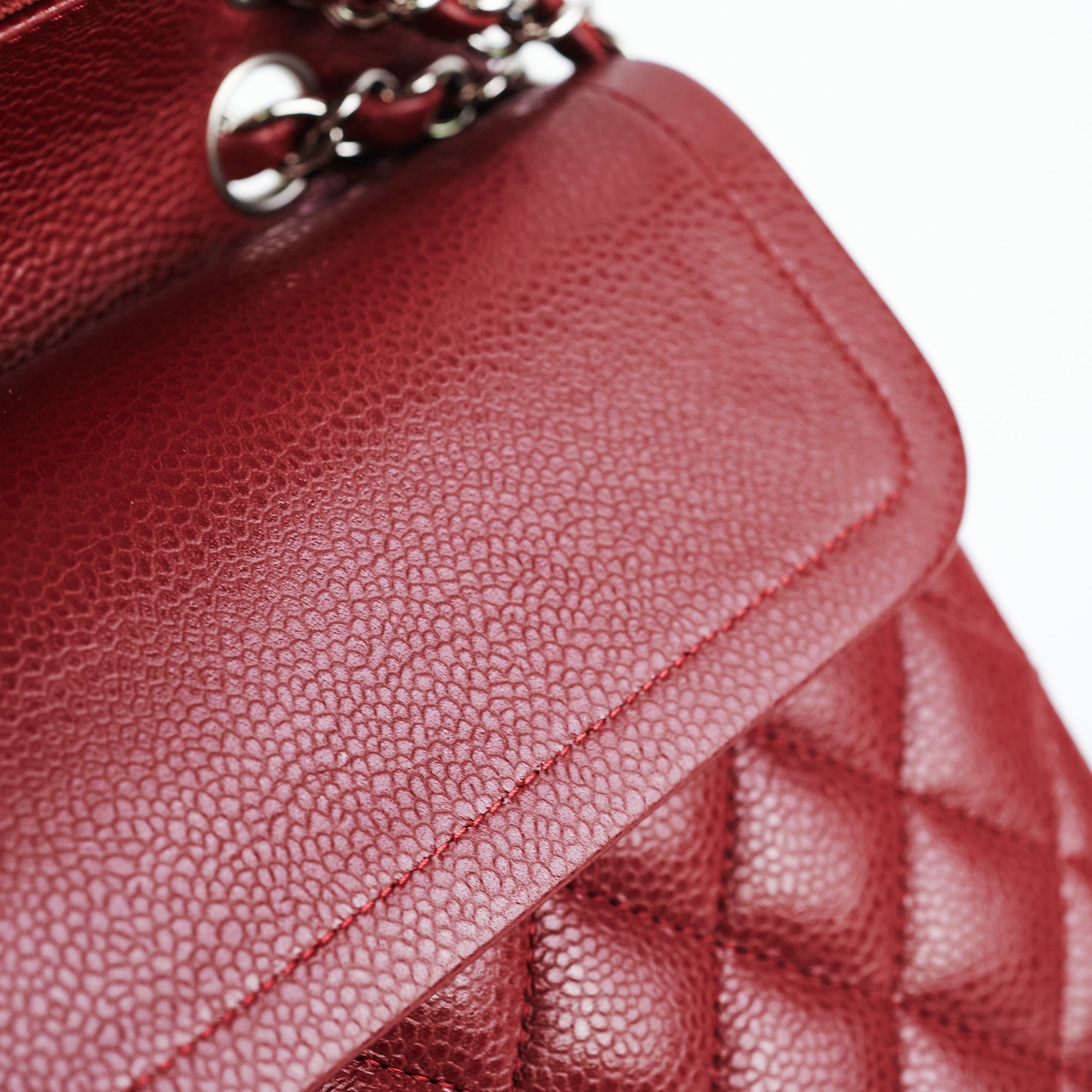 Chanel Medium/Large Caviar Double Classic Flap Bag in Red | Luxury Designer Handbag for Women | Perfect for Parties, Date Nights & Special Occasions