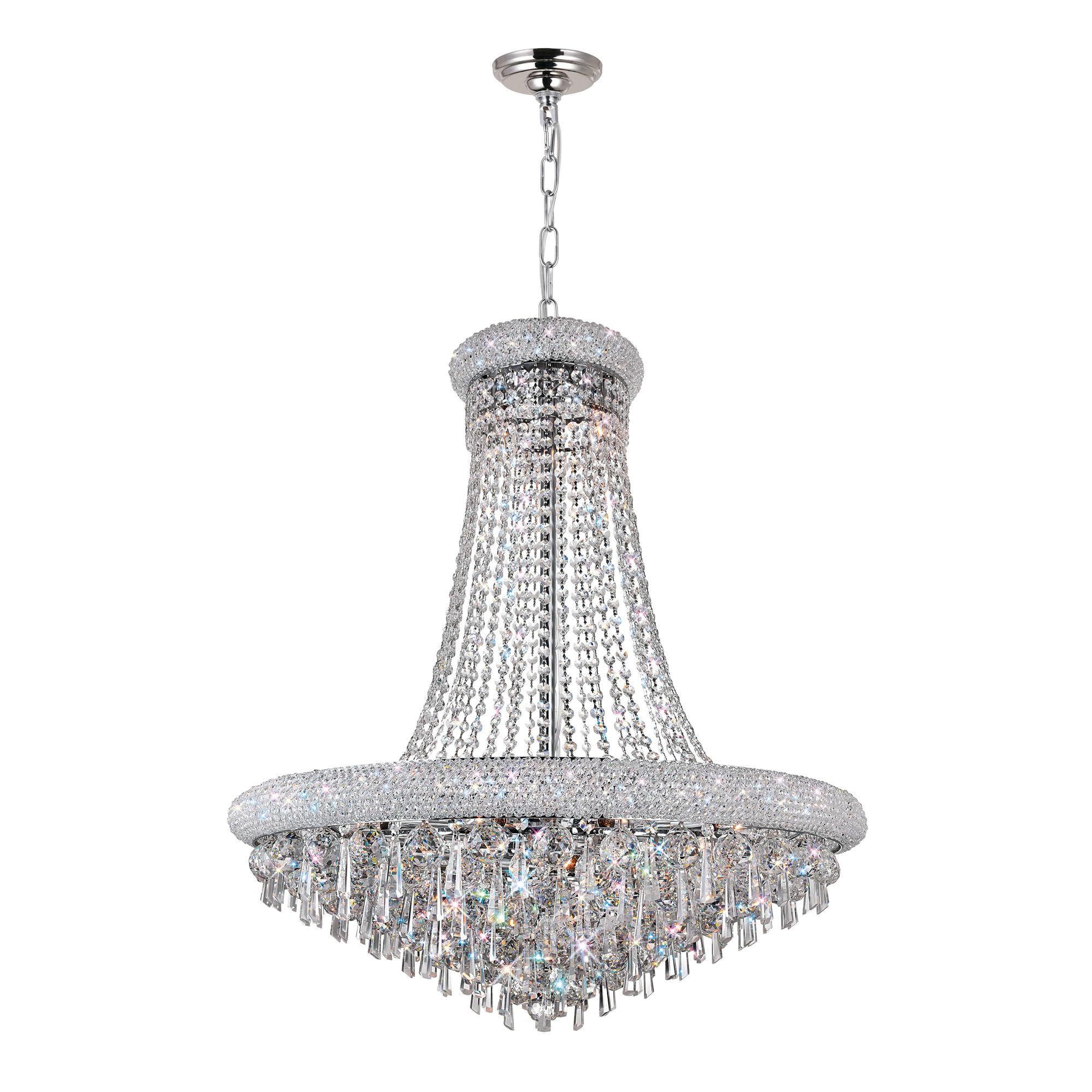 20-Light Chrome Finish Modern Chandelier - Elegant Dining Room & Living Room Ceiling Light Fixture for Home Decor