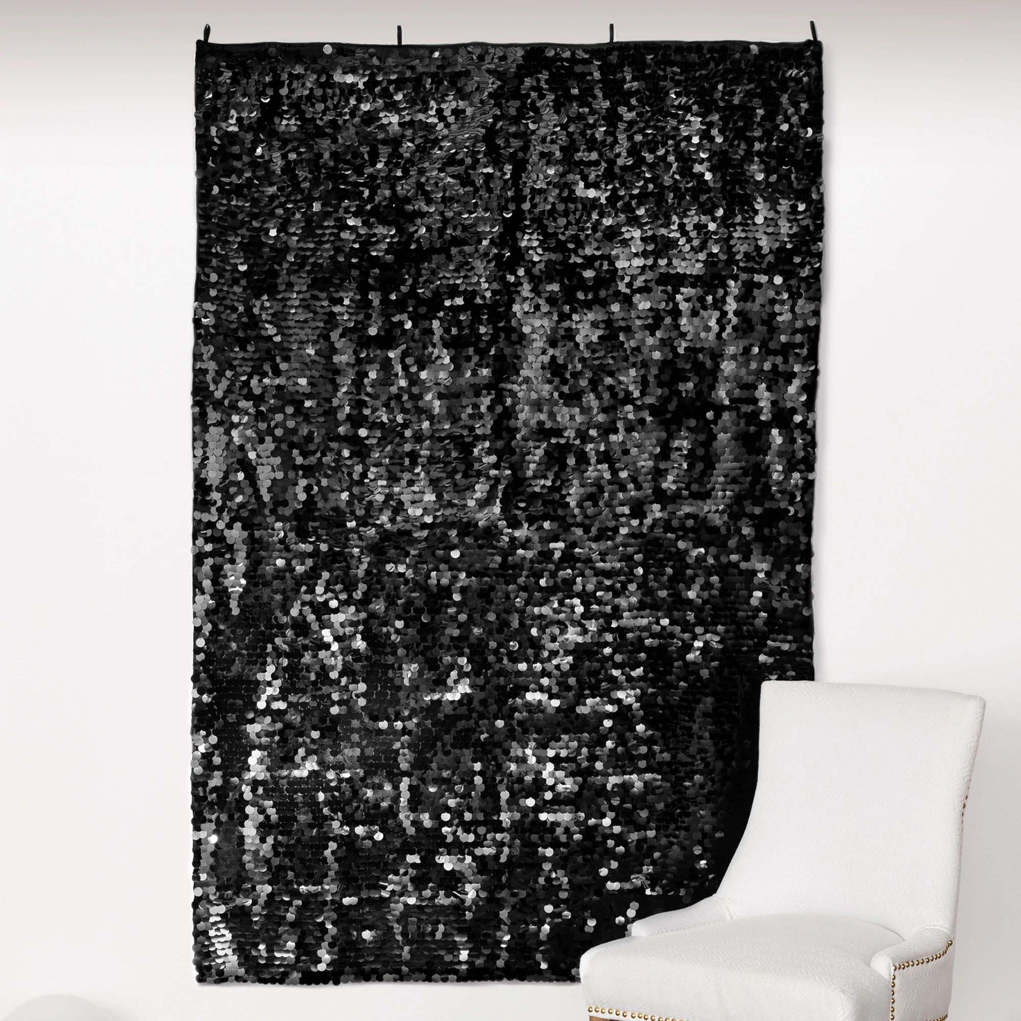 72 x 48 Inches Black Sequin Backdrop - 1 Count | Perfect for Birthday Parties, Weddings, Photo Booths & Event Decorations