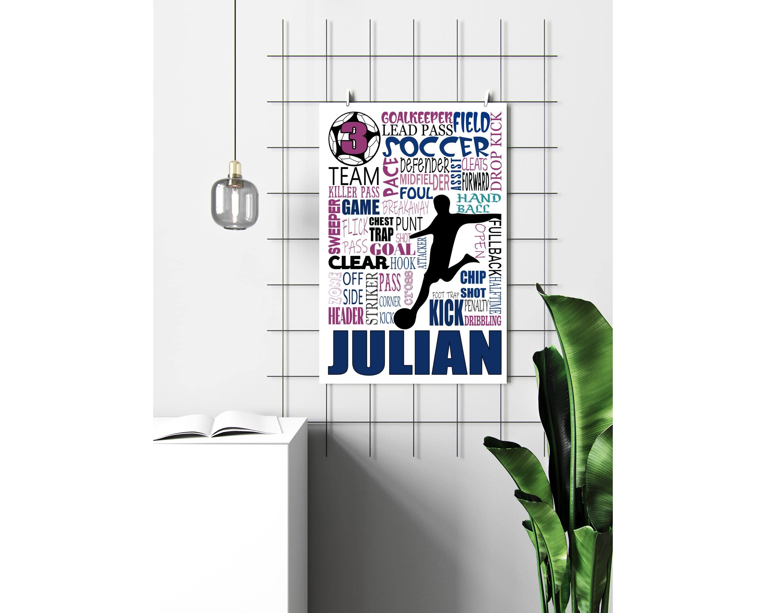 FESOGO Soccer Wall Art - Inspirational Football Typography Print with Motivational Quotes, Abstract Decor for Home, Living Room, Bedroom & Office - Perfect for Sports Fans & Gift Giving - UNFRAMED Poster