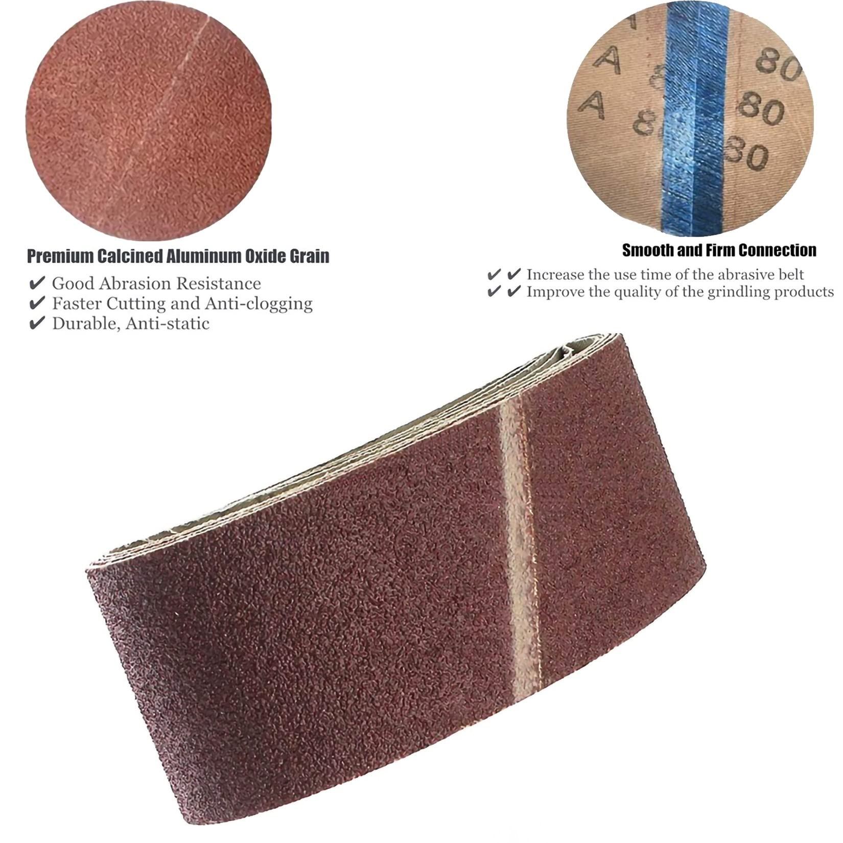 10-Pack Aluminum Oxide Sanding Belts 2 x 72 Inch - 50 x 1800MM Assorted Grits for Belt Sander - Woodworking, Metal Polishing & DIY Projects - Durable Abrasive Grinder Belts for Smooth Finishing