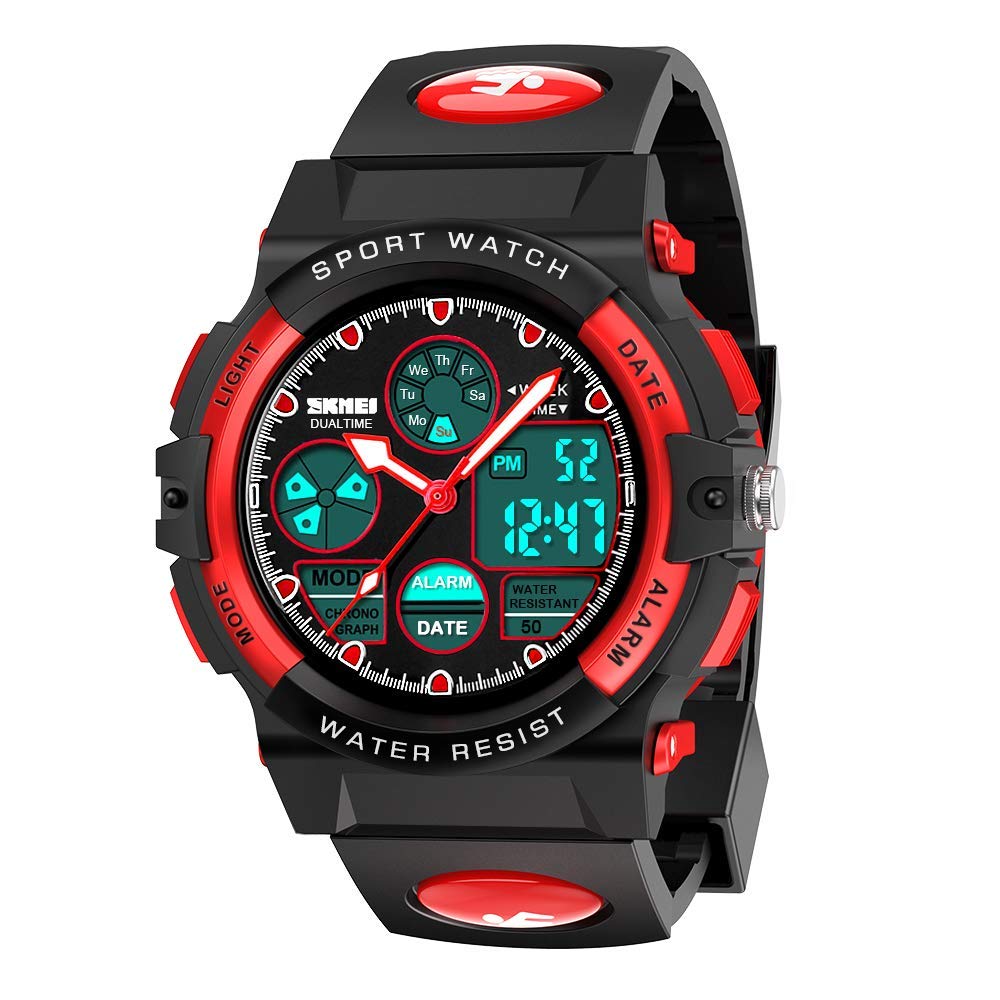 **SYOKZEY Waterproof LED Digital Sport Watch for Kids & Teens - Analog/Digital Multifunction with Alarm, Calendar - Easter Basket & Stocking Stuffers for Boys & Girls - Perfect for Outdoor Activities, Sports & Daily Use**
