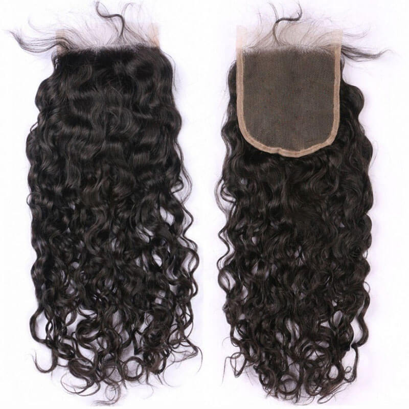 Eullair Water Wave Bundles with Closure 3/4 PCS - 4x4 5x5 6x6 HD Lace Closure - Perfect for Natural-Looking Hairstyles, Weaves & Extensions for Women