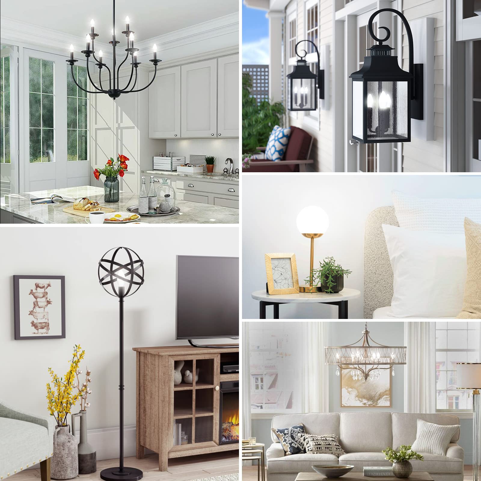 MAXvolador E12 LED Candelabra Light Bulbs - 40W Equivalent, 5000K Daylight White, 4W Energy Saving, 400LM Brightness, Non-Dimmable Chandelier Bulbs (Pack of 6) - Perfect for Ceiling Fans, Pendant Lights & Decorative Fixtures