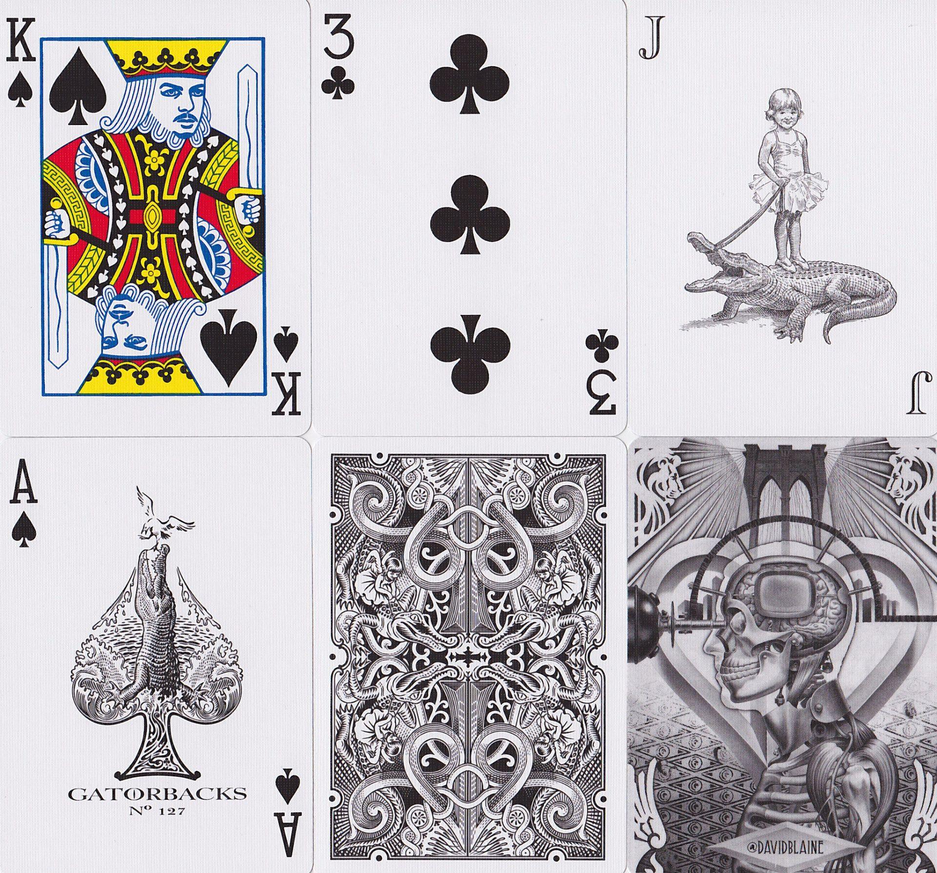 Premium Black Gatorbacks Playing Cards - Professional Poker & Magic Trick Card Deck for Casino Nights, Game Nights & Cardistry Performances