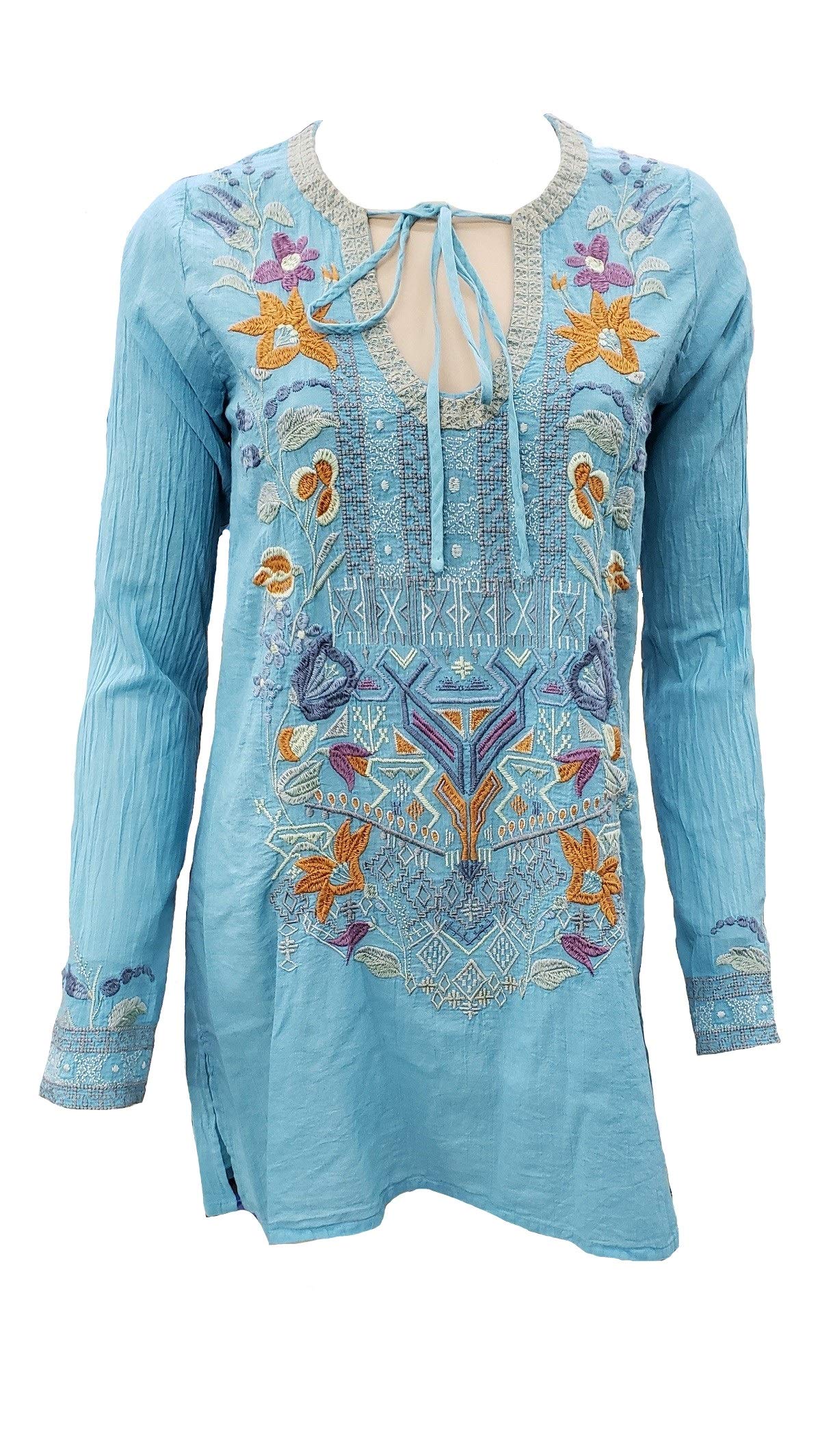 Johnny Was Women's Boho Chic Blouse - Flowy Floral Print Top for Casual Wear, Beach Outfits & Summer Fashion