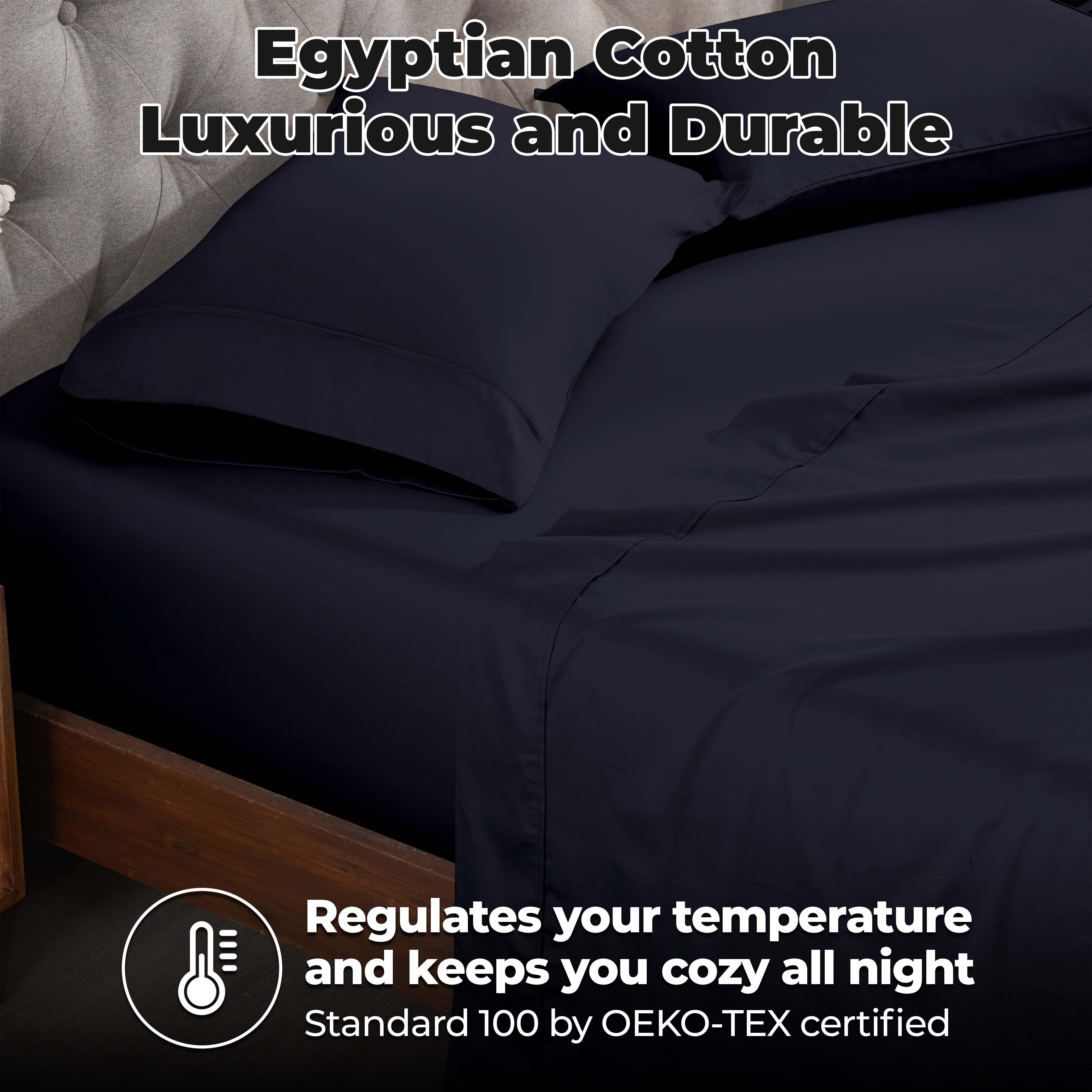 Premium 300 Thread Count Egyptian Cotton Bed Sheet Set - Soft, Breathable & Durable for Ultimate Comfort - Perfect for Luxury Bedrooms & Hotels