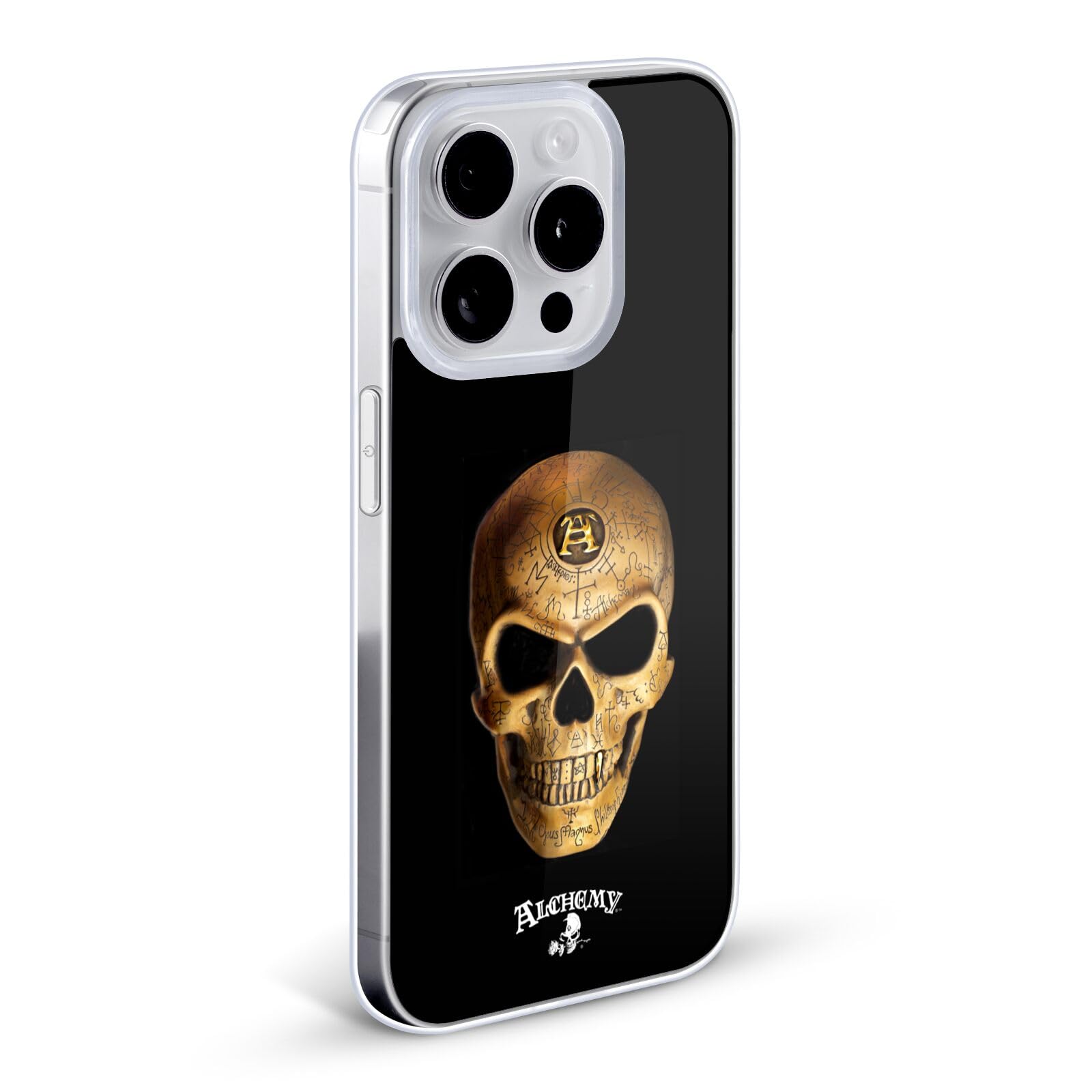 Officially Licensed Alchemy Gothic Omega Skull Soft Gel Case for Apple iPhone 12 & iPhone 12 Pro - Protective Phone Cover with Unique Gothic Design | Perfect for Halloween, Gothic Fashion & Alternative Lifestyle
