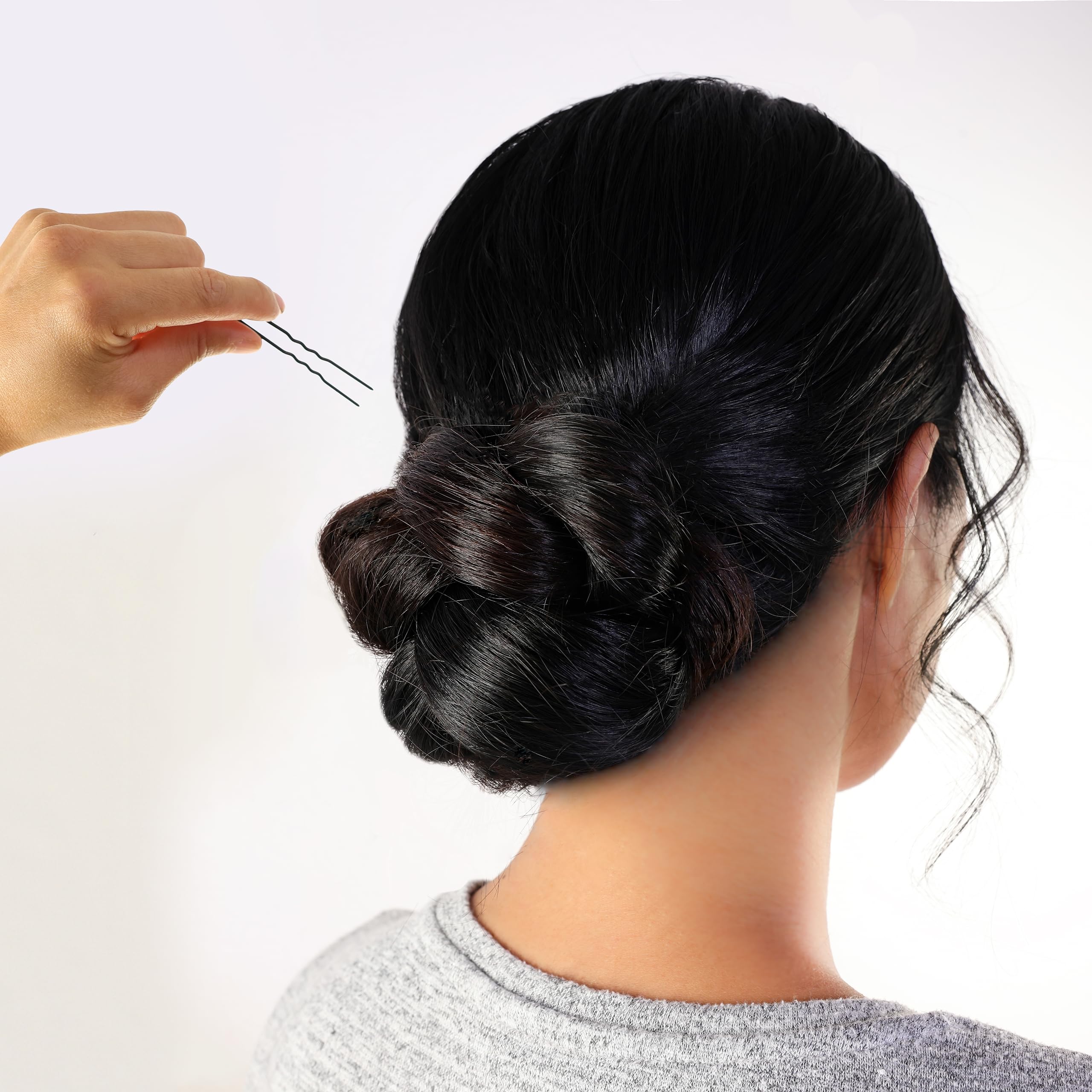 Amish Valley Handmade Crinkled Heavy Duty Stainless Steel Hair Pins - 1 5/8 Inch White Hairpins for Women, Secure Hold Alternative to Hair Clips & Bobby Pins | Perfect for Updos, Braids, Buns and Everyday Hairstyles