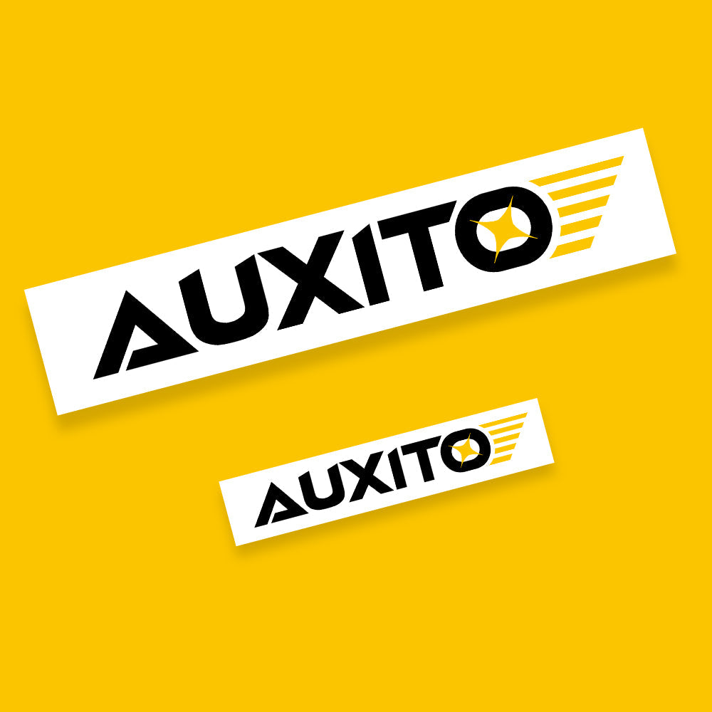 AUXITO Custom Logo Sticker Decals Pack - 7.08 inch & 23.62 inch Vinyl Decals for Cars, Laptops, Water Bottles - Perfect for Branding, Personalization & Gift Giving