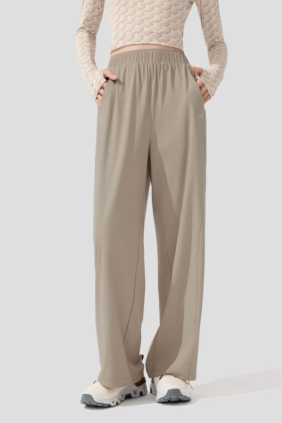 Flow Women's Ultra Cooling Wide Leg Pants UPF100+ AL844 - Lightweight Breathable Summer Lounge Pants for Yoga, Beach & Travel