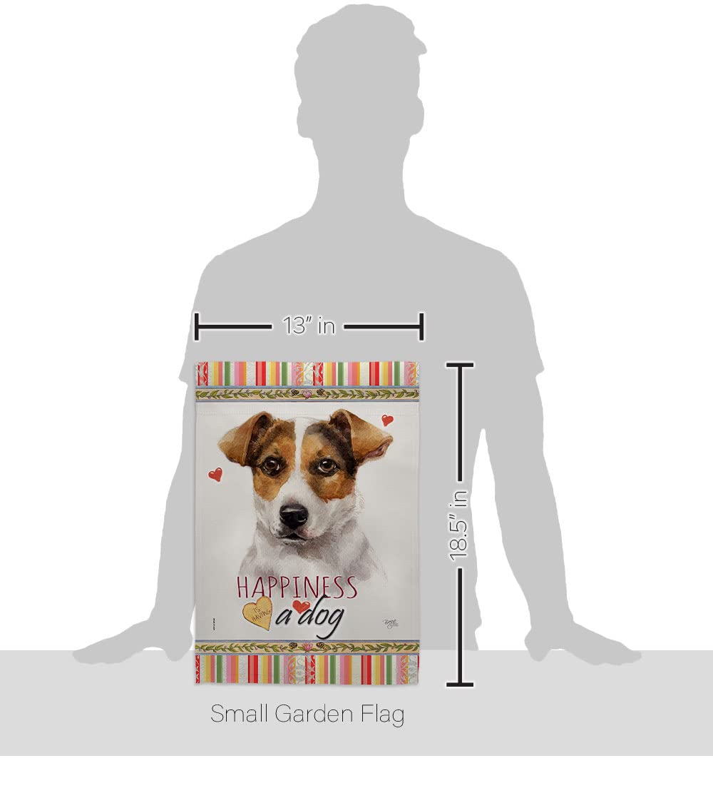 Russell Terrier Garden Flag Set with Stand - Double-Sided Dog Decor for Yard & Home