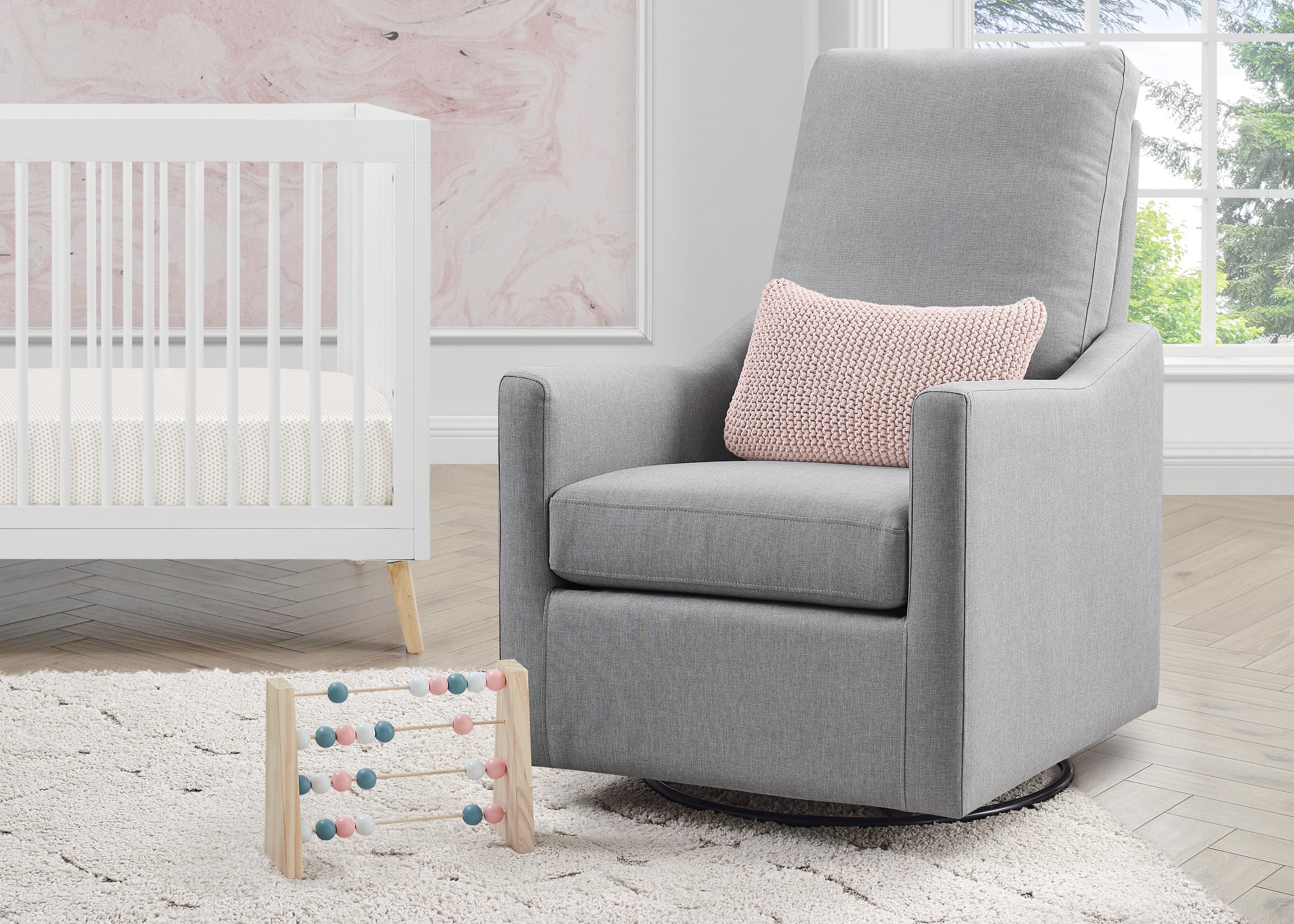 Adley Nursery Glider Swivel Rocker Chair - Comfortable Baby Rocking Chair for Nursery, Breastfeeding & Relaxation - Perfect for Nurseries, Bedrooms & Living Rooms