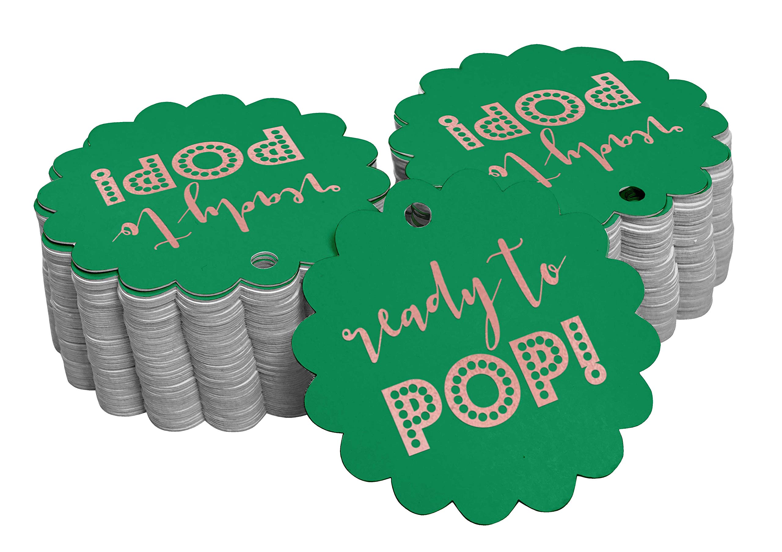 Rose Gold Foil Baby Shower Favor Tags - 100pcs Ready-to-Pop Gift Tags for Baby Showers, Birthday Parties & Wedding Favors - Elegant Gift Packaging Accessories