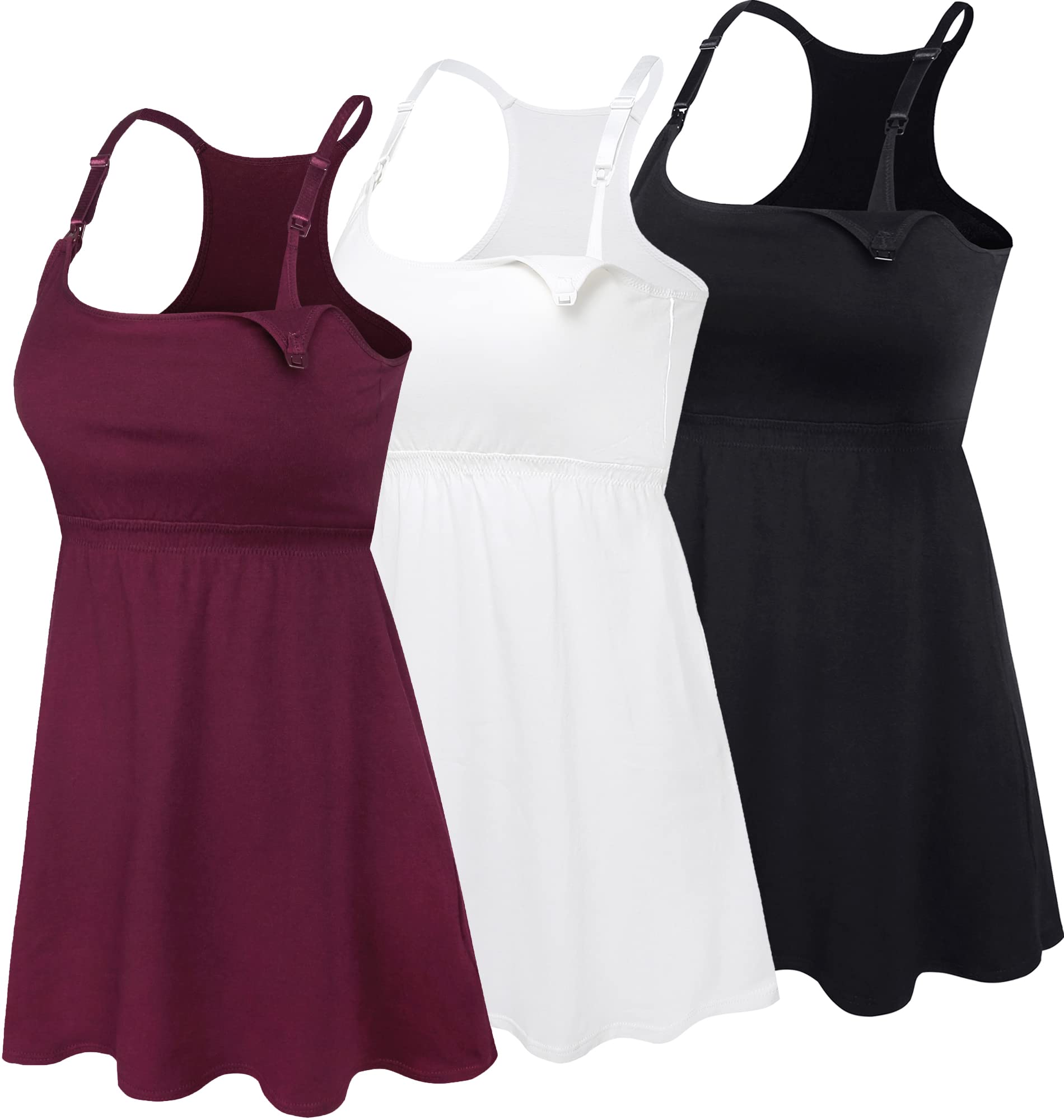 Comfortable Cotton Nursing Tank Top with Built-in Shelf Bra - Maternity Cami for Breastfeeding & Pregnancy - Perfect for Nursing, Lounging & Everyday Wear
