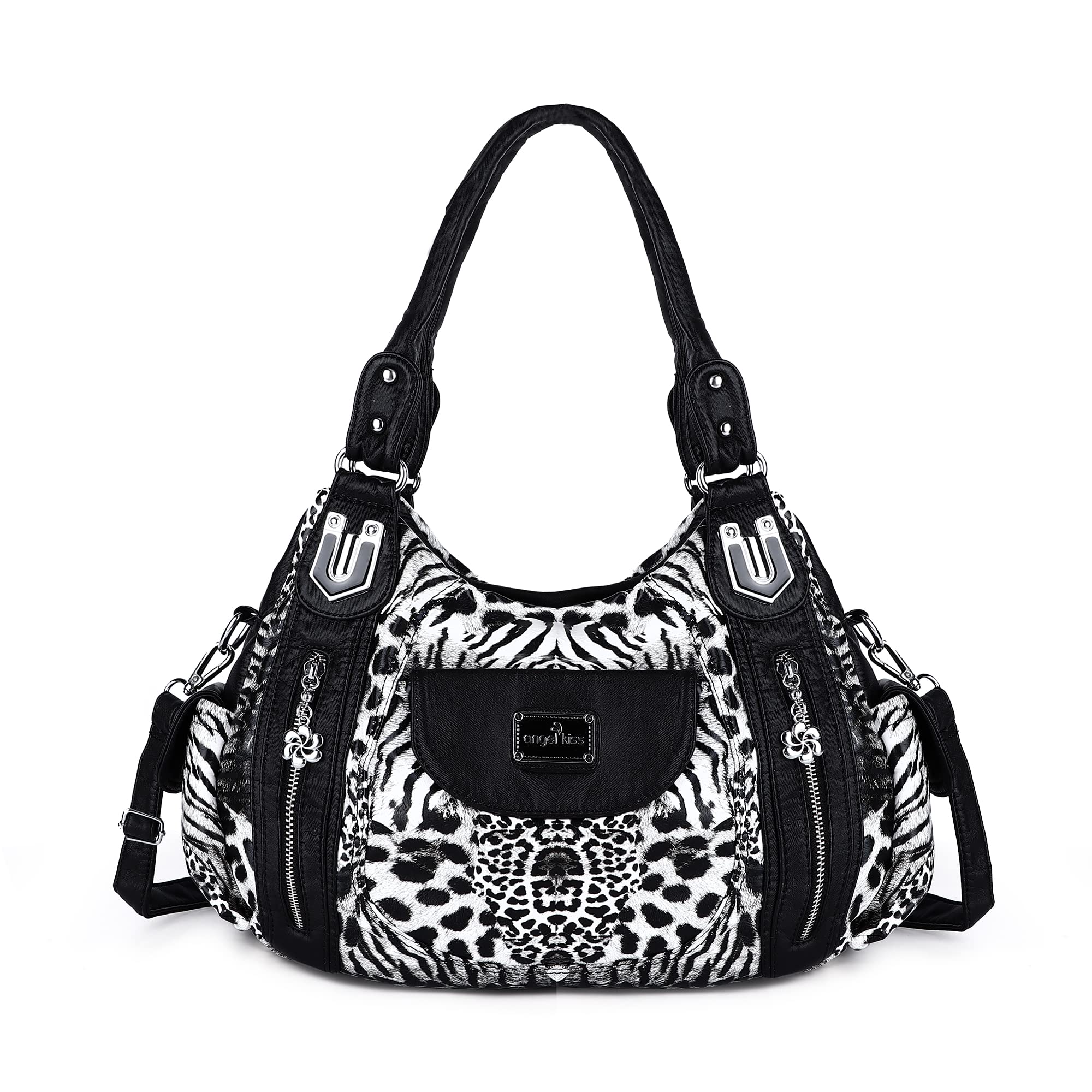 Angel Kiss Women's Large Shoulder Bag - Faux Leather Hobo Tote Purse with Multiple Pockets, Stylish Satchel for Work, Travel & Everyday Use