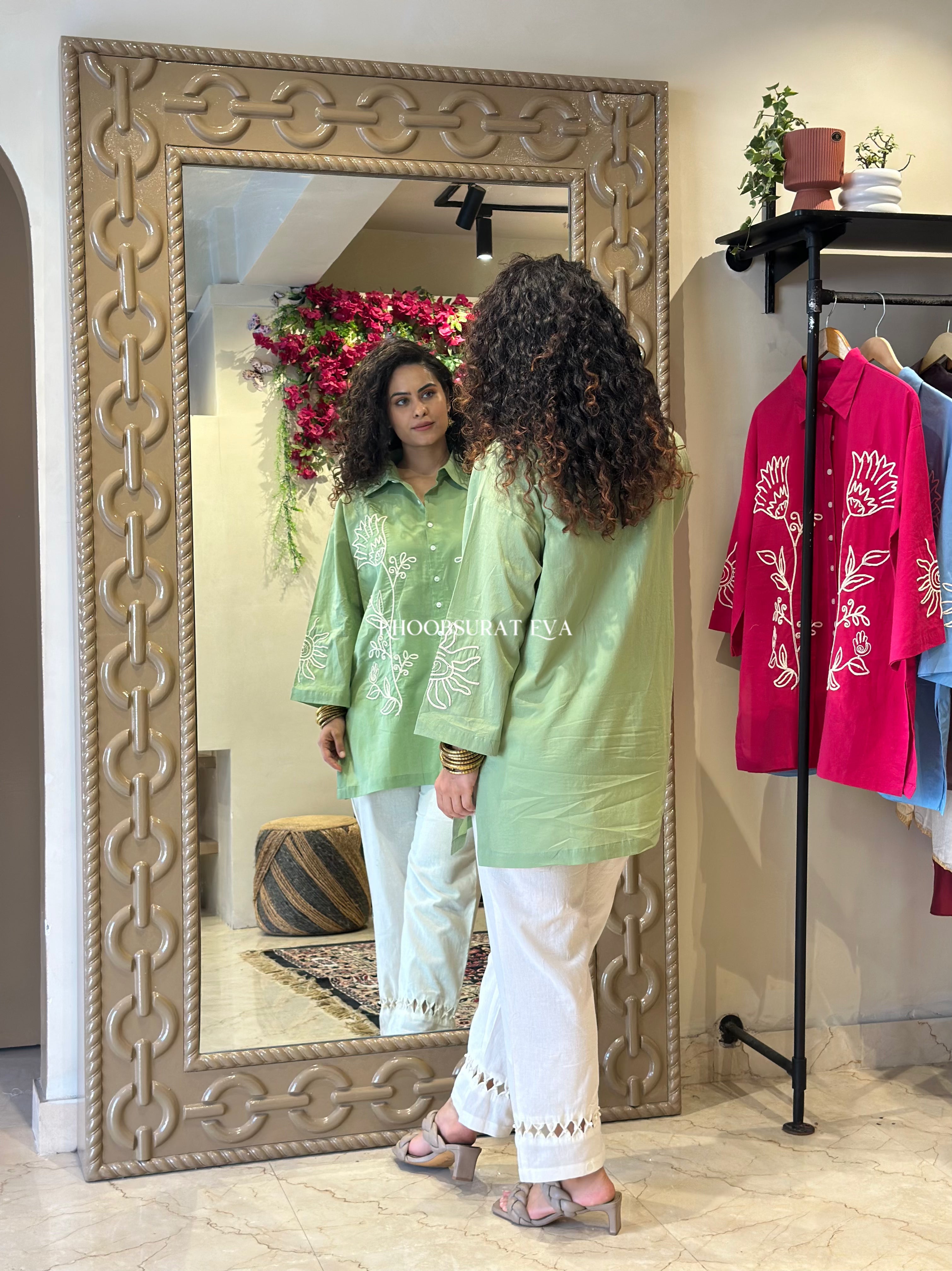 Crazy On You Oversize Shirt Set for Women - Trendy Loose Fit Button Down Shirt & Shorts Outfit | Perfect for Casual Wear, Beach Cover Up & Summer Fashion