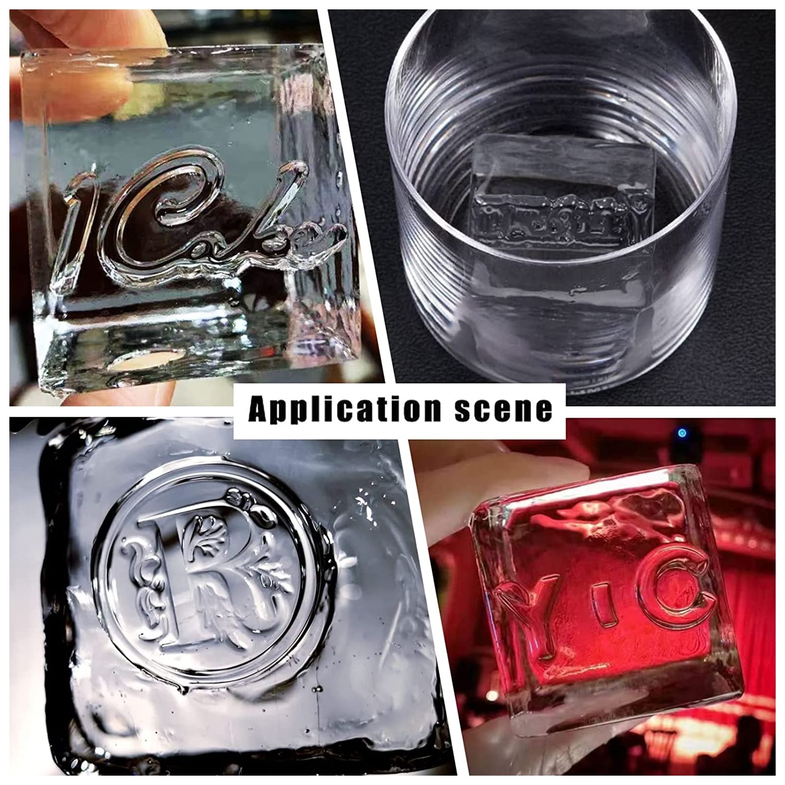 OLYCRAFT 1.2 Inch Letter M Ice Cube Stamp - Brass Head & Wood Handle for Cocktail Whisky Ice Branding - DIY Ice Cube Maker for Home Bars, Parties & Crafting - Perfect for Cocktails, Whiskey, Beverages & Creative Ice Designs