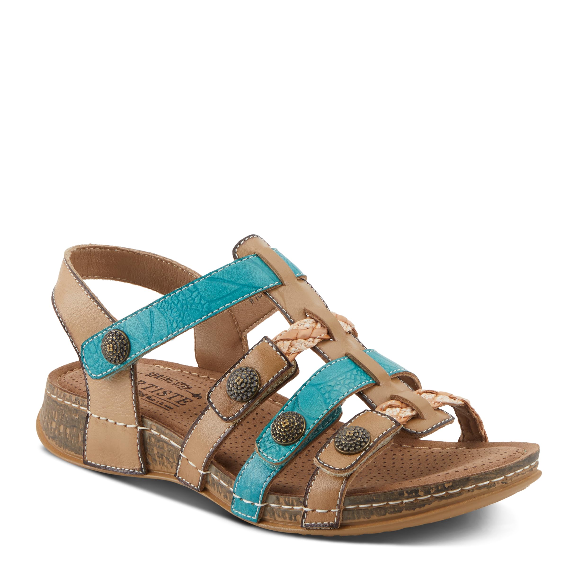 Spring Step L'Artiste Women's Delila Comfortable Leather Sandals with Cushioned Footbed - Perfect for Summer, Beach, and Casual Outings