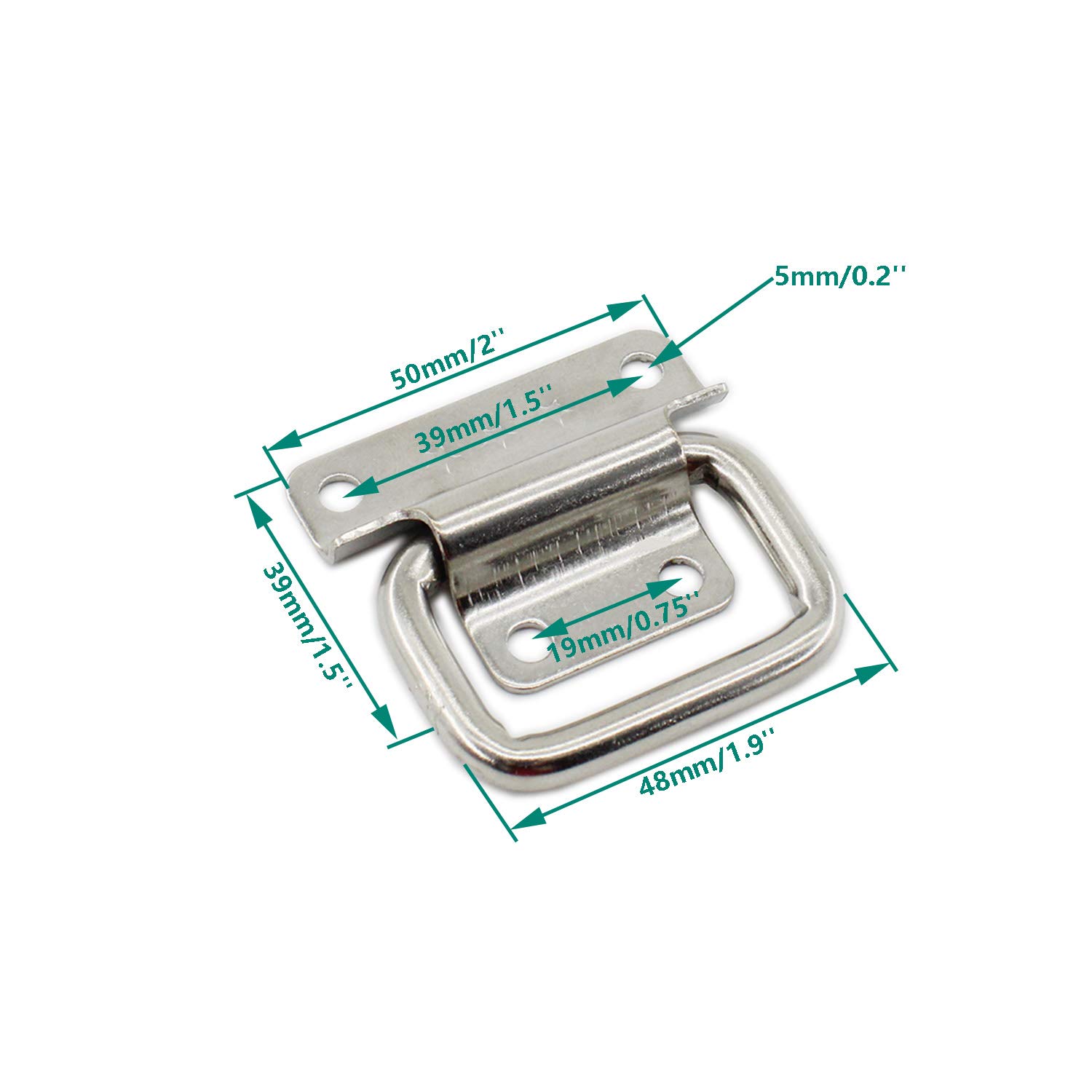 4 Pack Stainless Steel Cabinet Pull Handles - Foldable Wardrobe & Boat Hatch Latch, Toolbox & Door Chest Handle Accessories - Durable Small Lifting Ring Pull for Home, Marine & RV Use