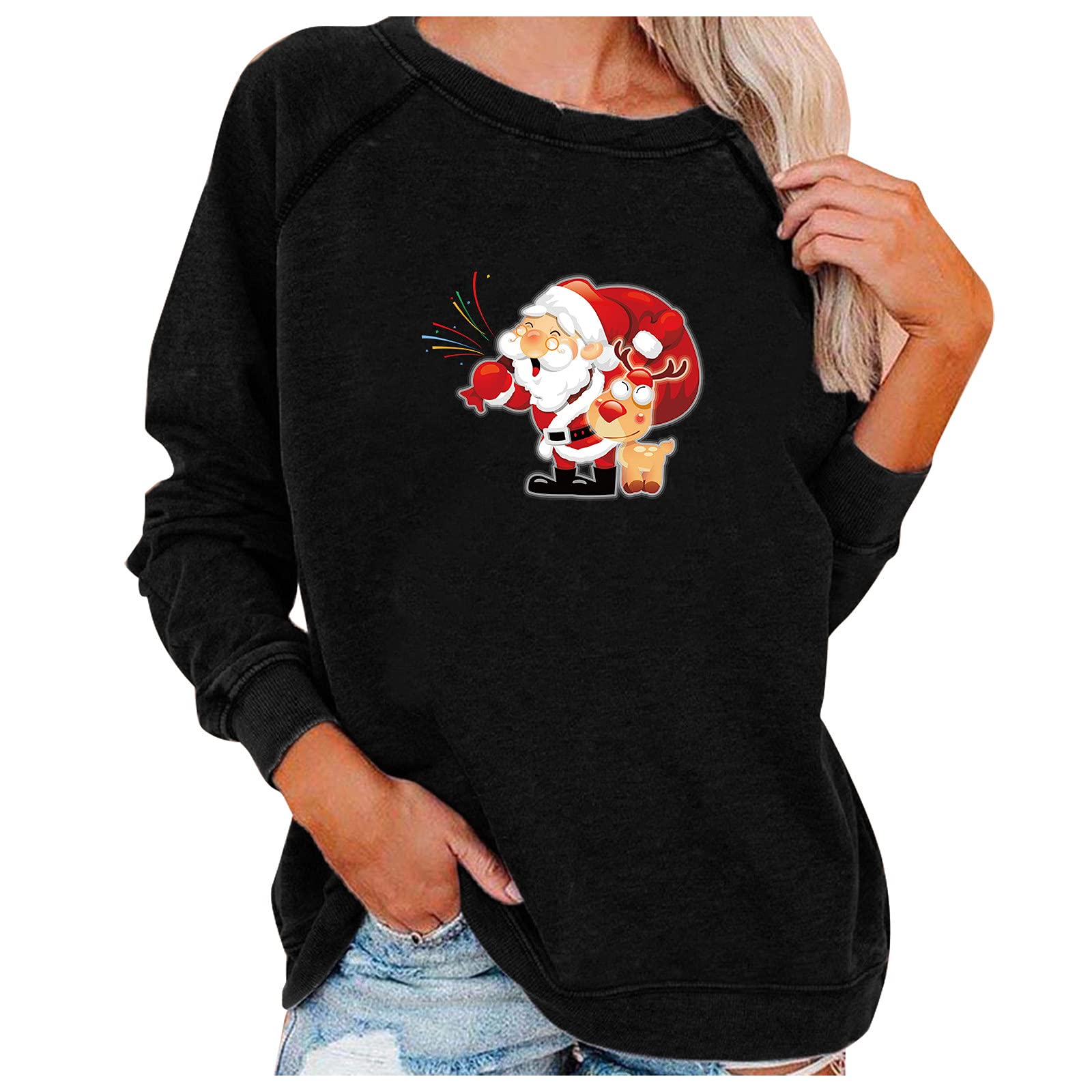Christmas Movies Watching Shirt - Cozy Xmas Truck Tree Design Long Sleeve Blouse Pullover Top for Holiday Gatherings & Hallmark Movie Nights