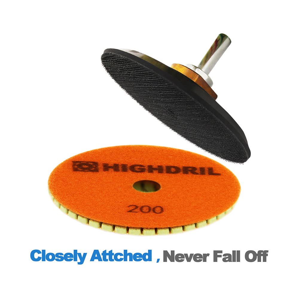 Wet Diamond Polishing Pads 6-Piece Set (4 Inch, #50#100#200#400#800#1500 Grit) for Granite, Marble, Ceramic & Artificial Stone - Professional Sanding & Polishing for Grinders & Polishers - Perfect for Countertops, Floors & DIY Home Renovation Projects