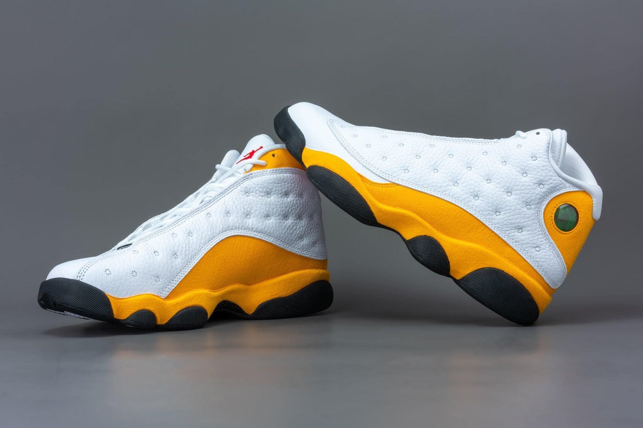Jordan Men's Air 13 Retro Sneakers 414571-167 Del Sol - Size 8 White/Blue Basketball Shoes for Casual Wear & Street Style