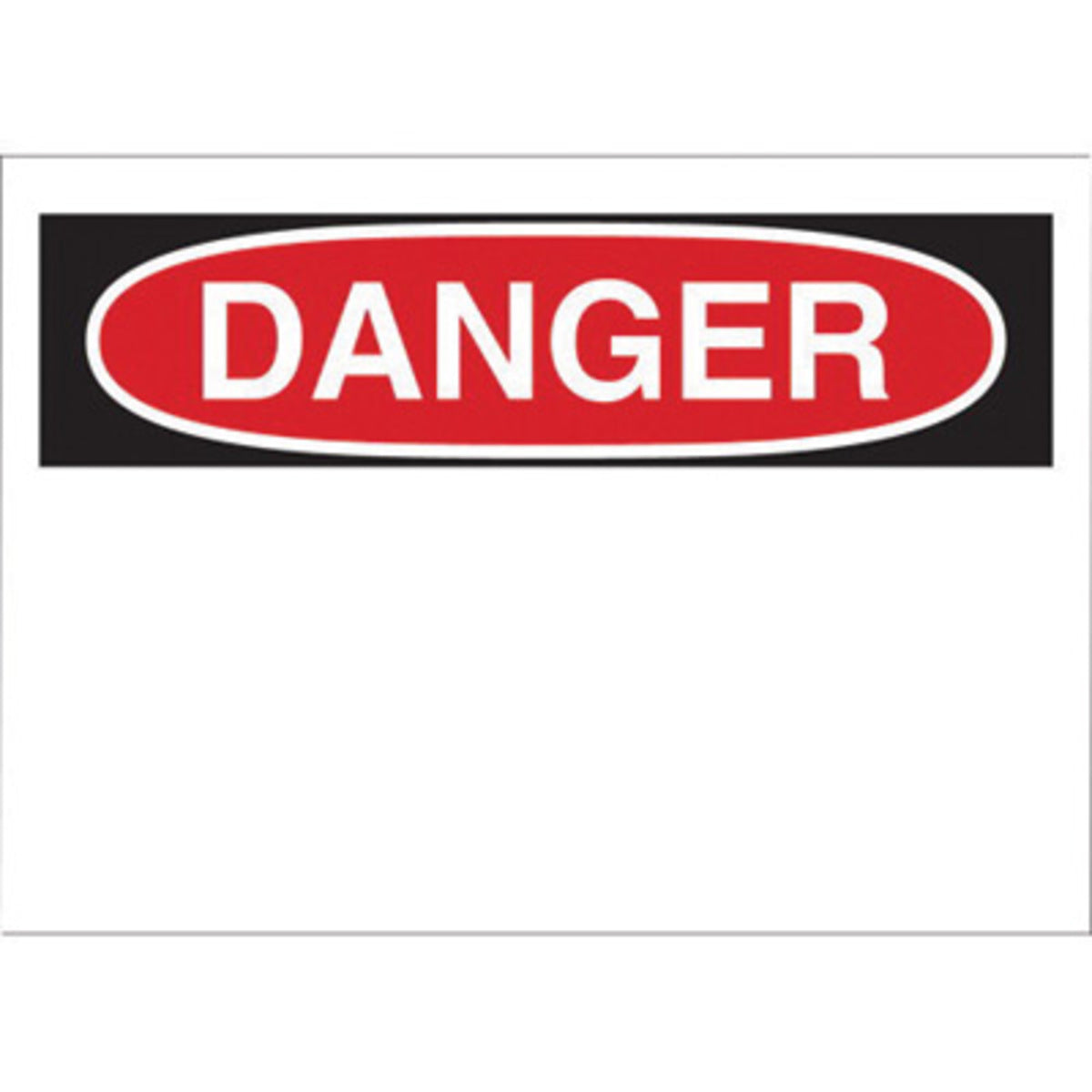Brady® 7x10 Inch Fiberglass Blank Sign - Black/Red on White, 0.0984