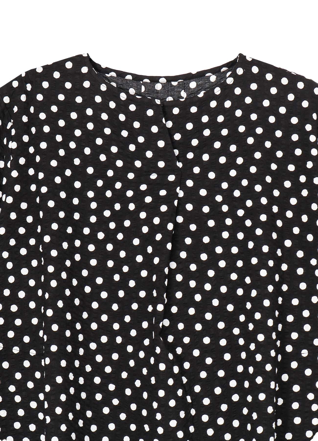 Stylish Cotton Ripple Dot Print One Piece Dress - Perfect for Summer Outings, Beach Vacations & Casual Wear