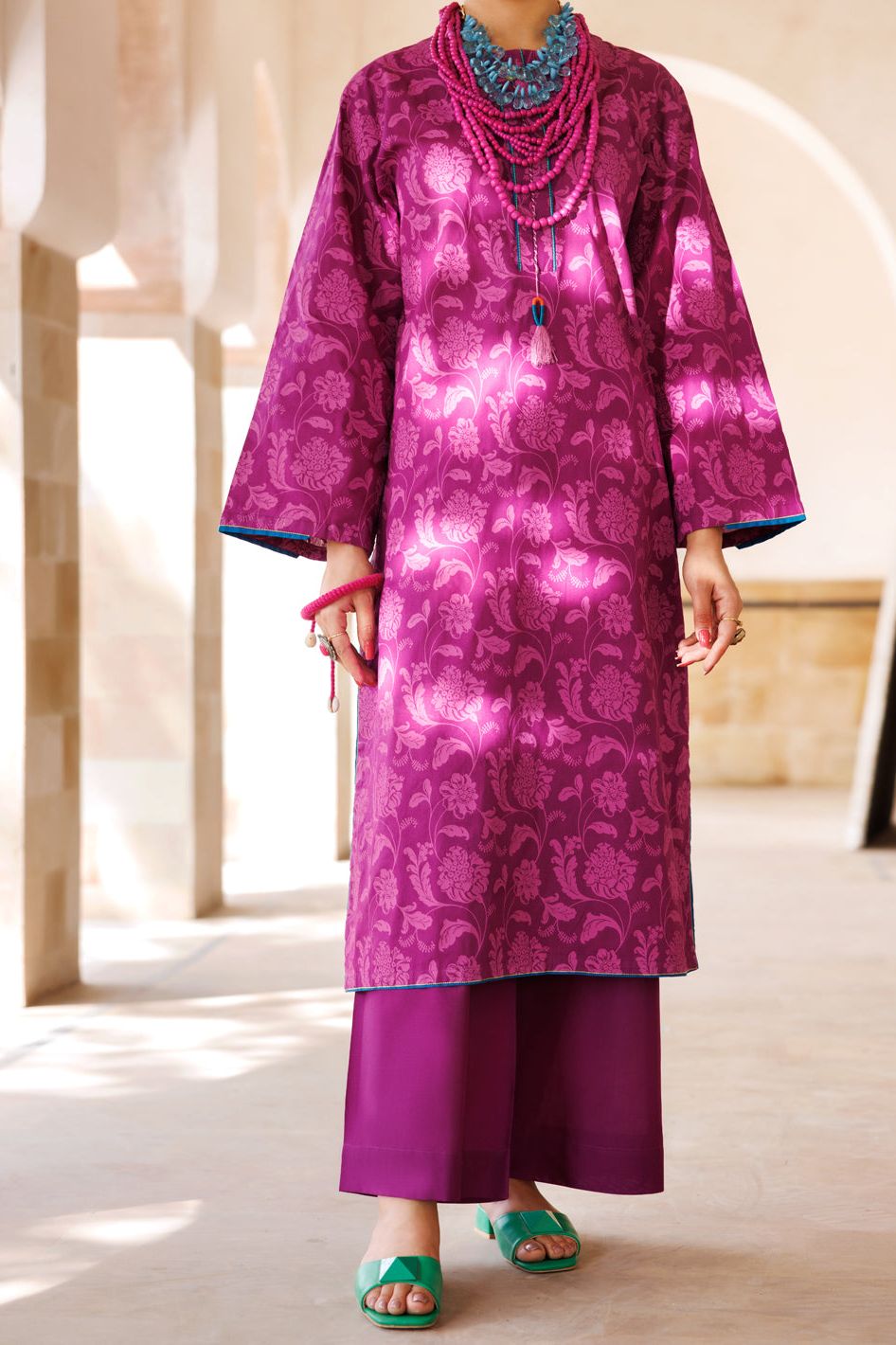 Stylish Cambric Purple Kurti by Almirah - Perfect for Casual Wear, Office Outfits & Festive Occasions