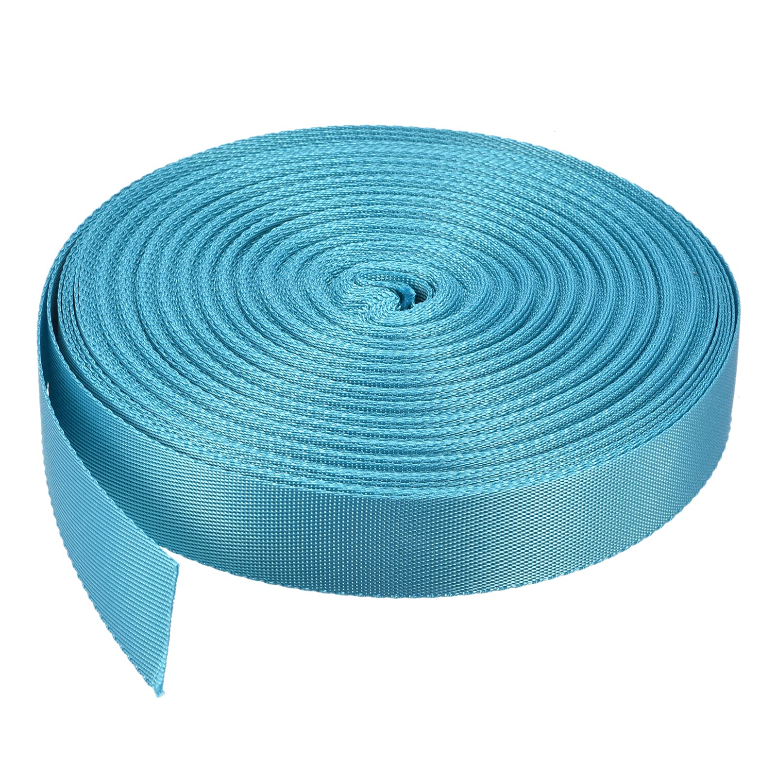 1 Inch x 30 Yards Flat Nylon Webbing Strap - Heavy Duty Lake Blue Polyester Webbing for Backpacks, Cargo Straps, Luggage Racks, DIY Projects & Outdoor Gear - Perfect for Camping, Hiking, Travel and Storage Organization