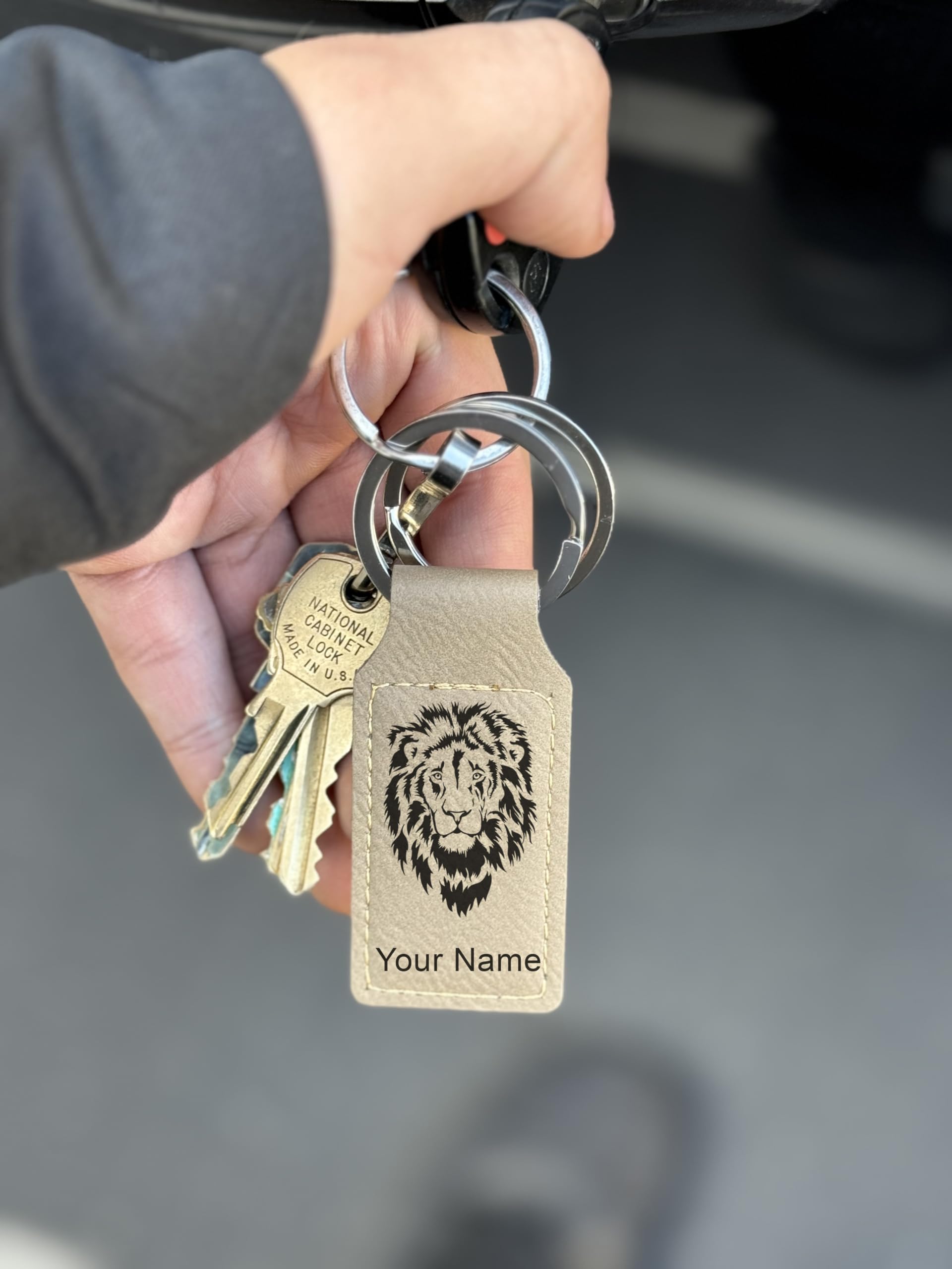 Custom Engraved LaserGram Rectangle Keychain - Bowling Ball & Pins Design - Perfect for Bowling Enthusiasts & Gift Giving