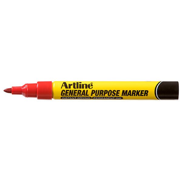 Artline 200 Permanent Markers - Bullet Tip, Red Ink, Pack of 12 - Ideal for Office, School, Home & DIY Projects