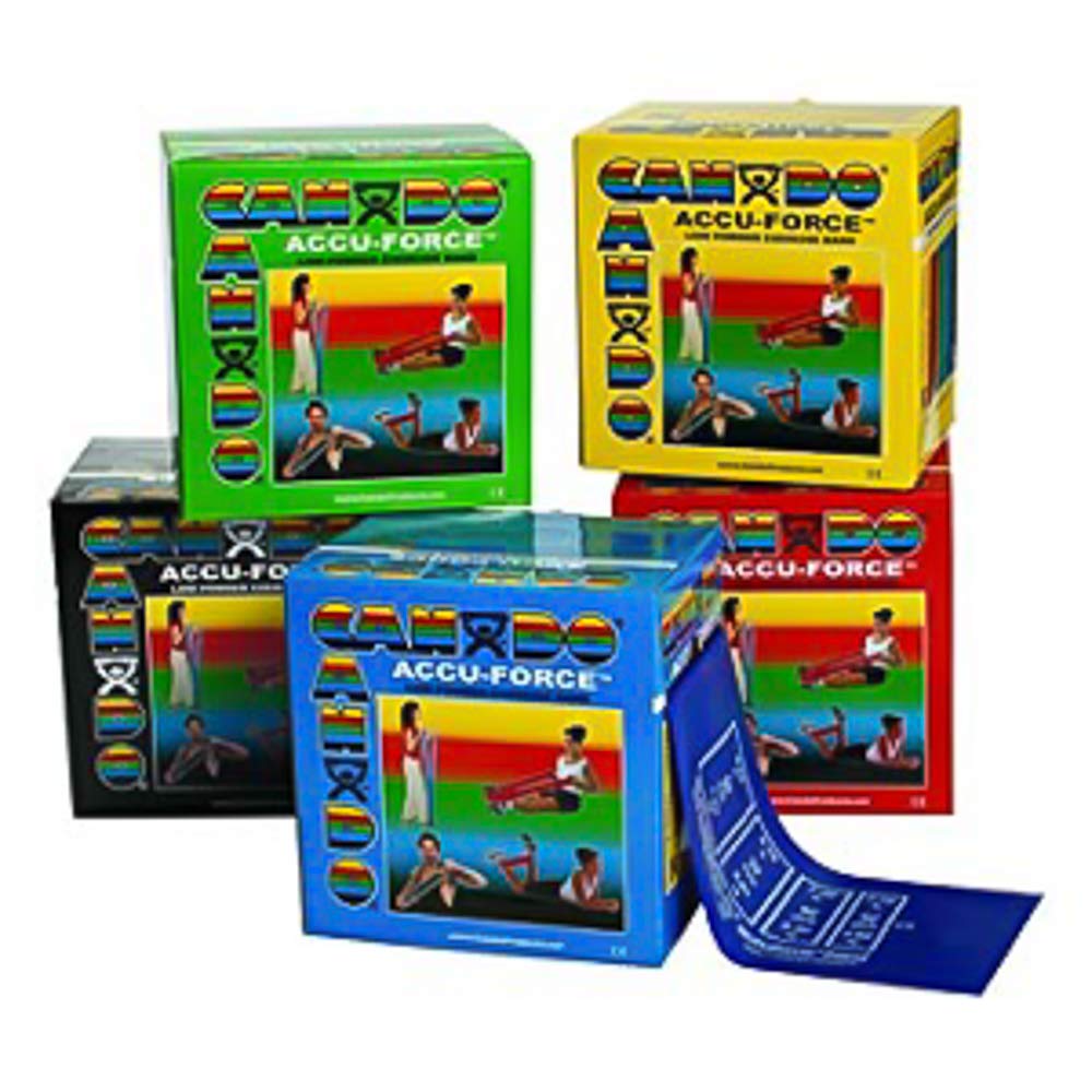 Cando AccuForce Latex Resistance Bands - 50 Yards (Set of 5 Levels) for Home Workouts, Physical Therapy & Strength Training