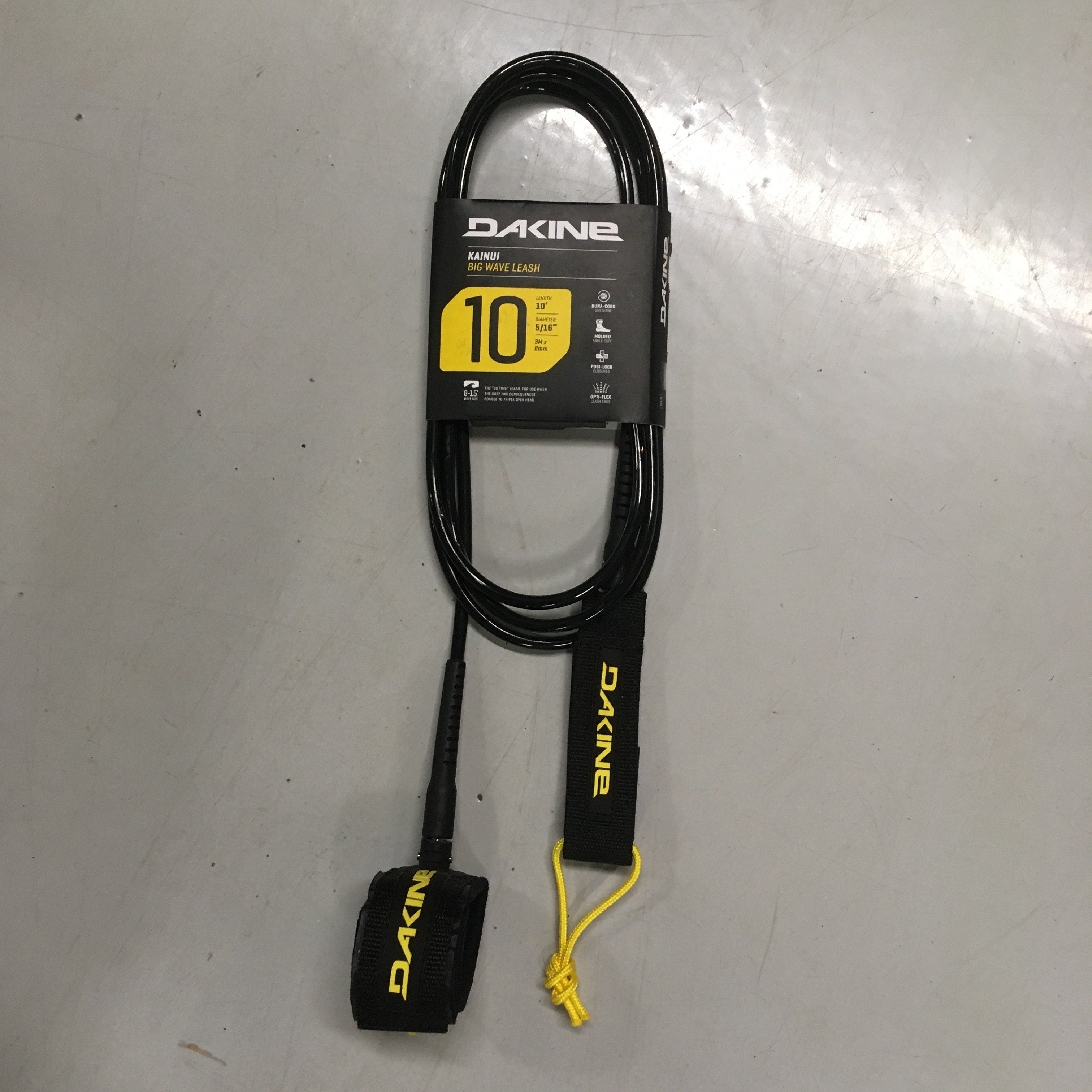 Dakine Kainui 10' x 5/16 Big Wave Surfboard Leash for High Performance Surfing - Black - Perfect for Big Wave Surfing, Tow Surfing & Extreme Water Sports