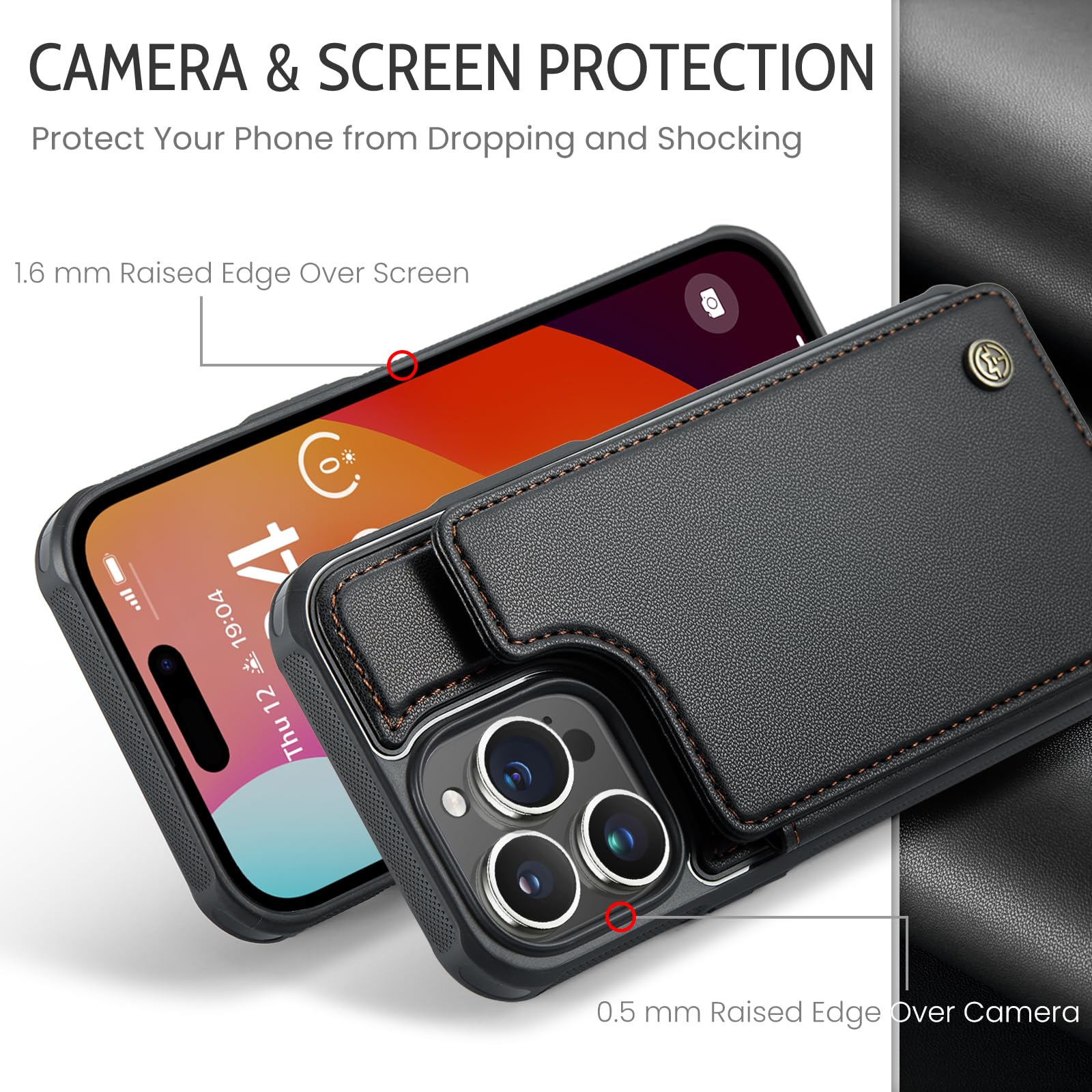 **Kowauri iPhone 15 Pro Case (6.1 inch) - PU Leather Wallet Case with Card Holder, RFID Blocking, Magnetic Closure & Shockproof Protection - Stylish & Secure for Women & Men - Perfect for Work, Travel & Daily Use**